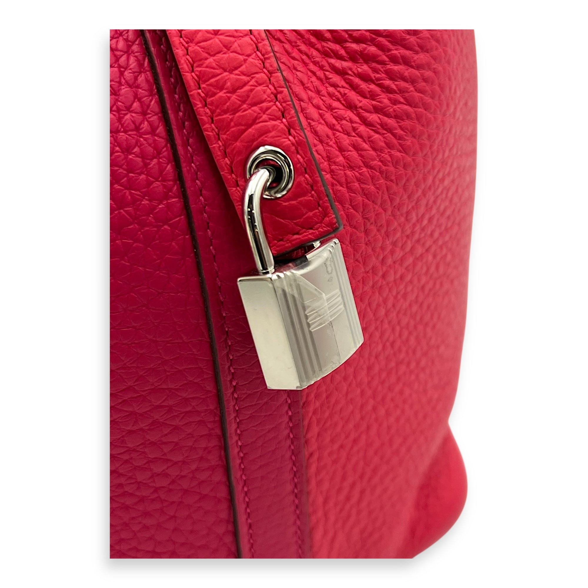 Picotin 18 Mexican rose/ rouge de coeur Top Handle Bag in Clemence, Palladium hardware - Image 7