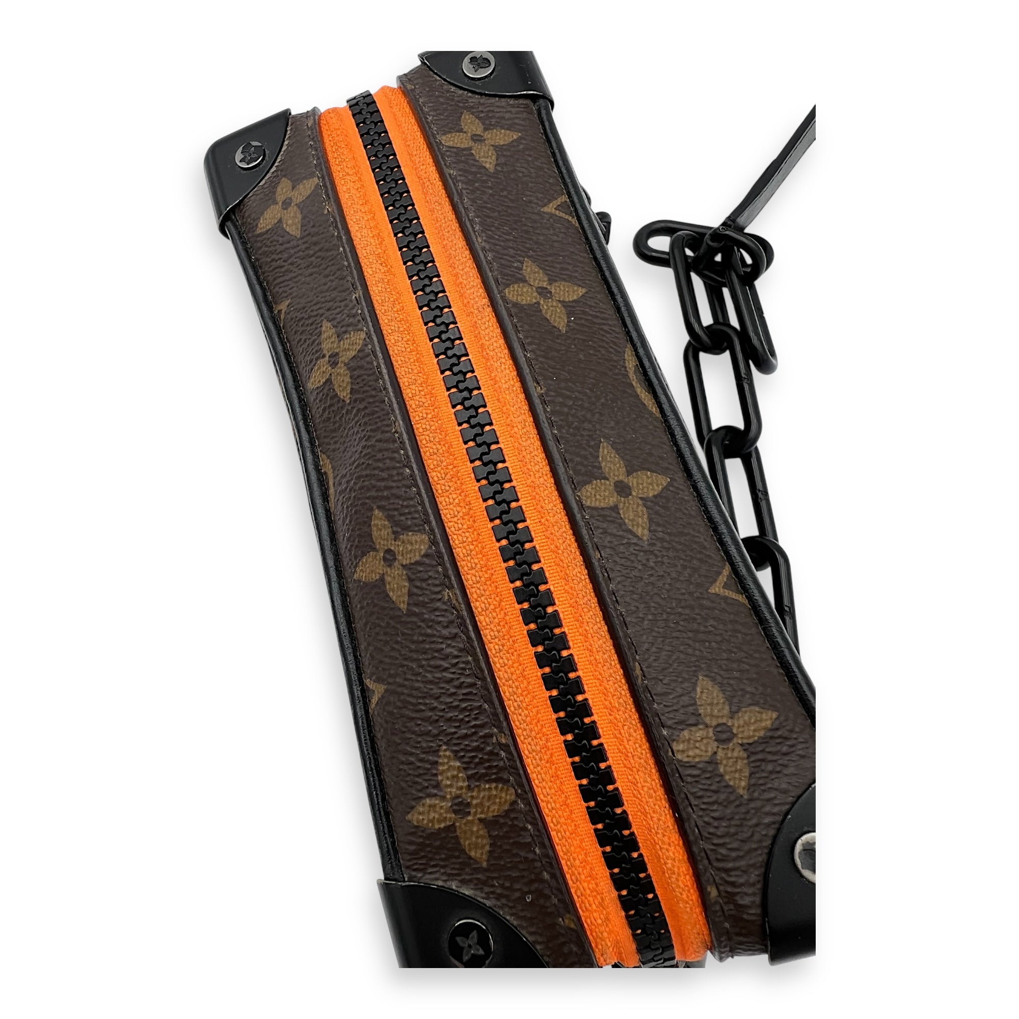 Soft Trunk Shoulder Bag Brown in Monogram Coated Canvas, Black hardware - Image 10