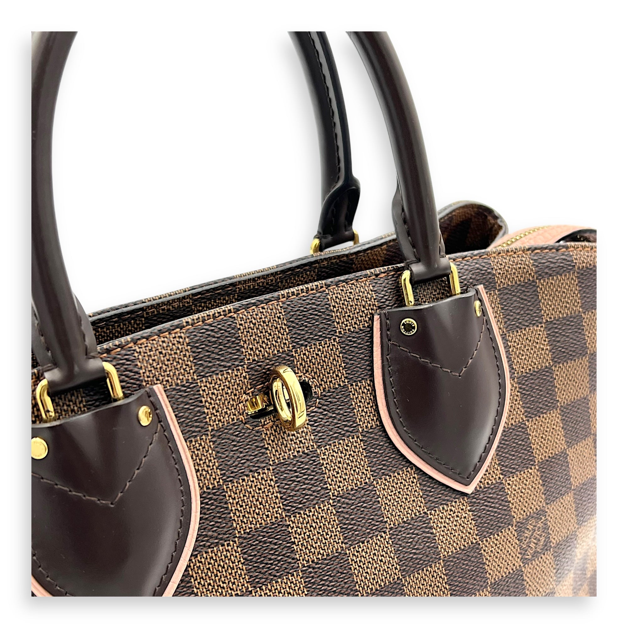 Normandy Top Handle Bag Brown in Coated Canvas, Gold hardware - Image 7