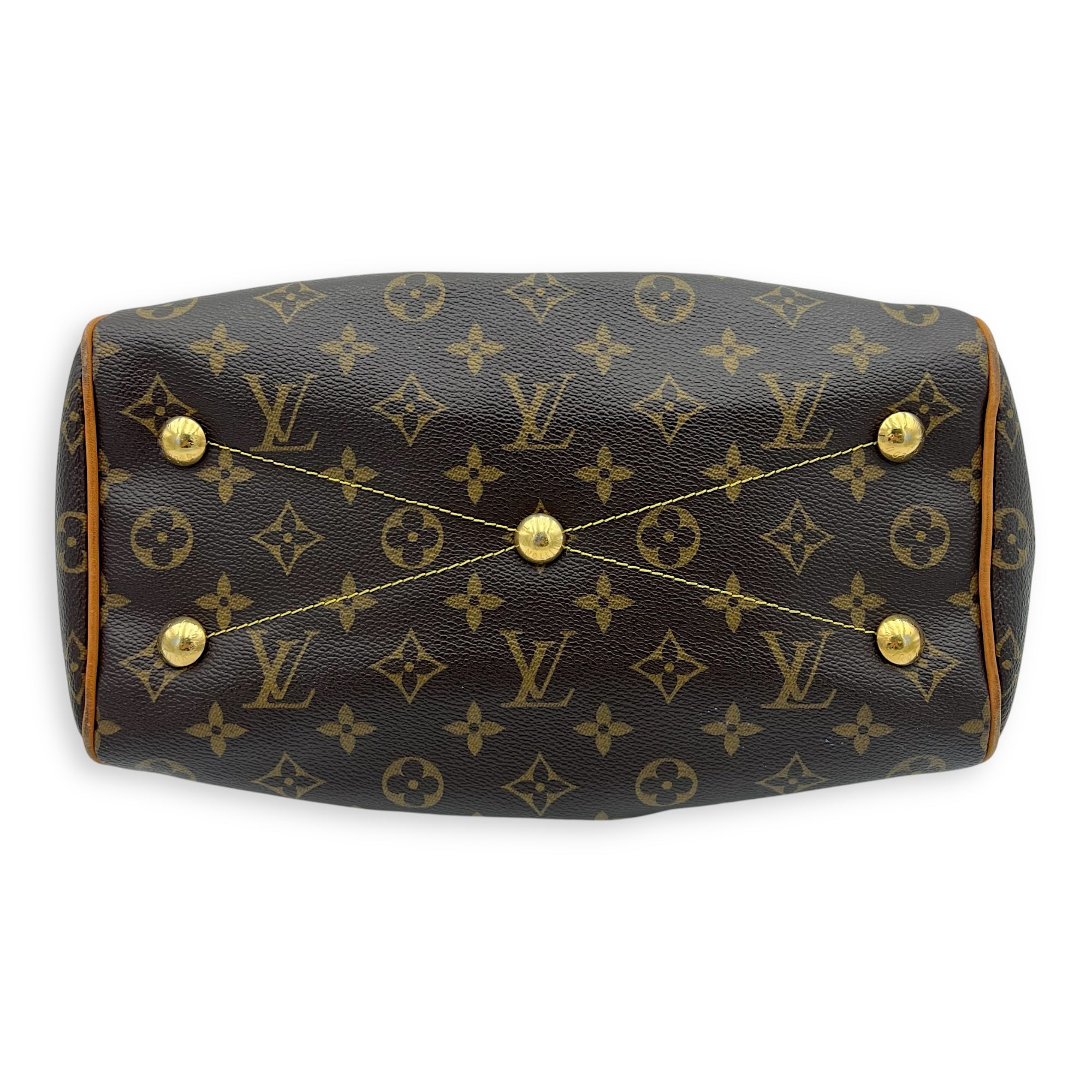Tivoli Shoulder Bag PM Brown in Monogram Coated Canvas, Gold hardware - Image 6