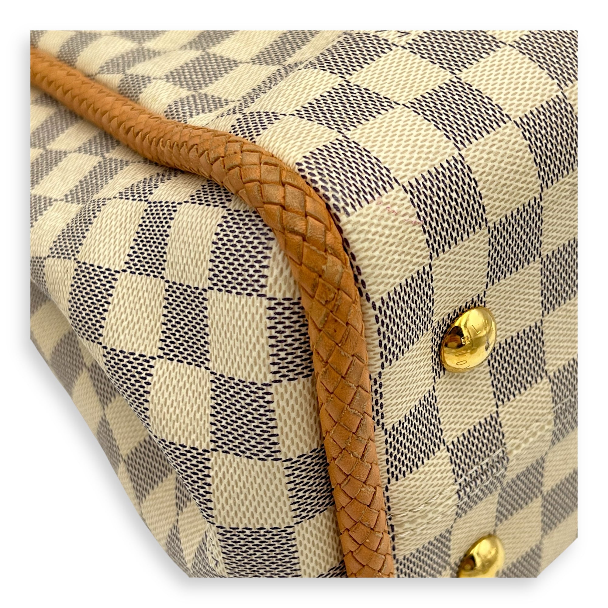 Propriano Tote Bag White in Coated Canvas, Gold hardware - Image 11