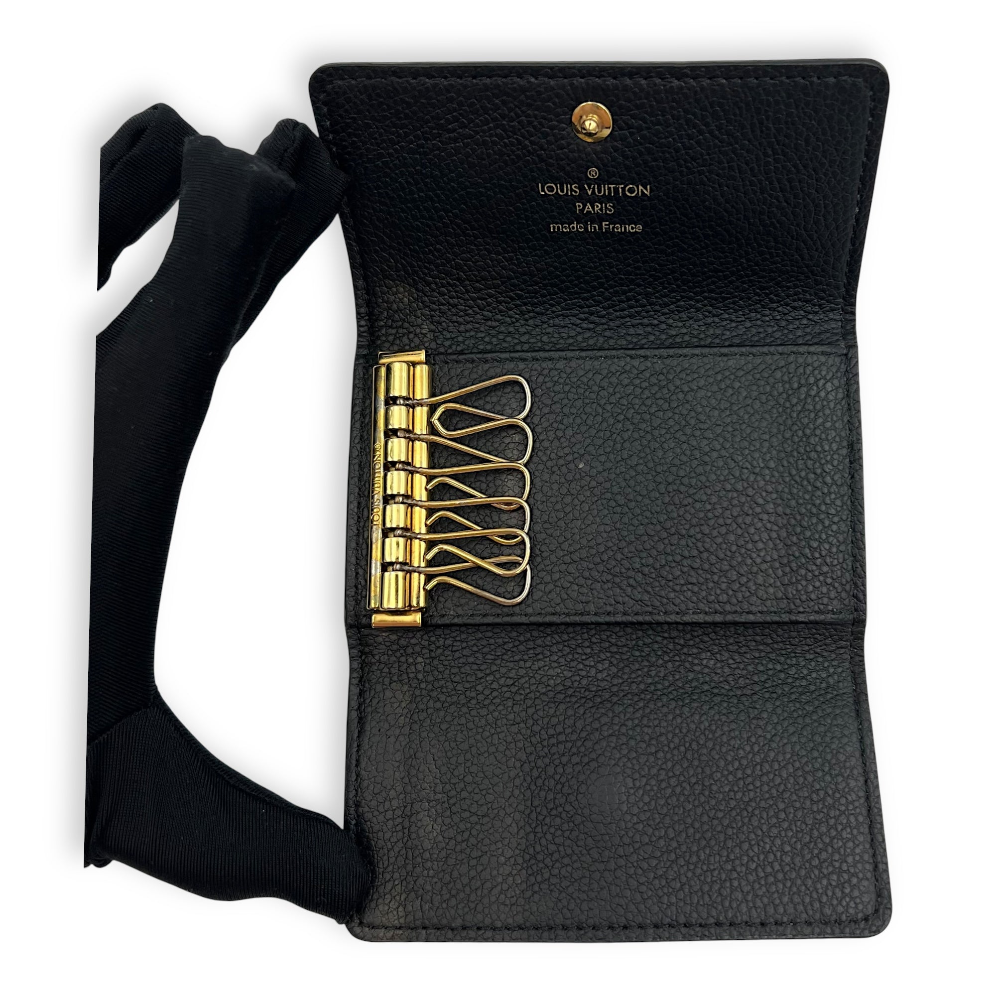 Key Pouch Black in Empreinte Leather, Gold hardware - Image 7