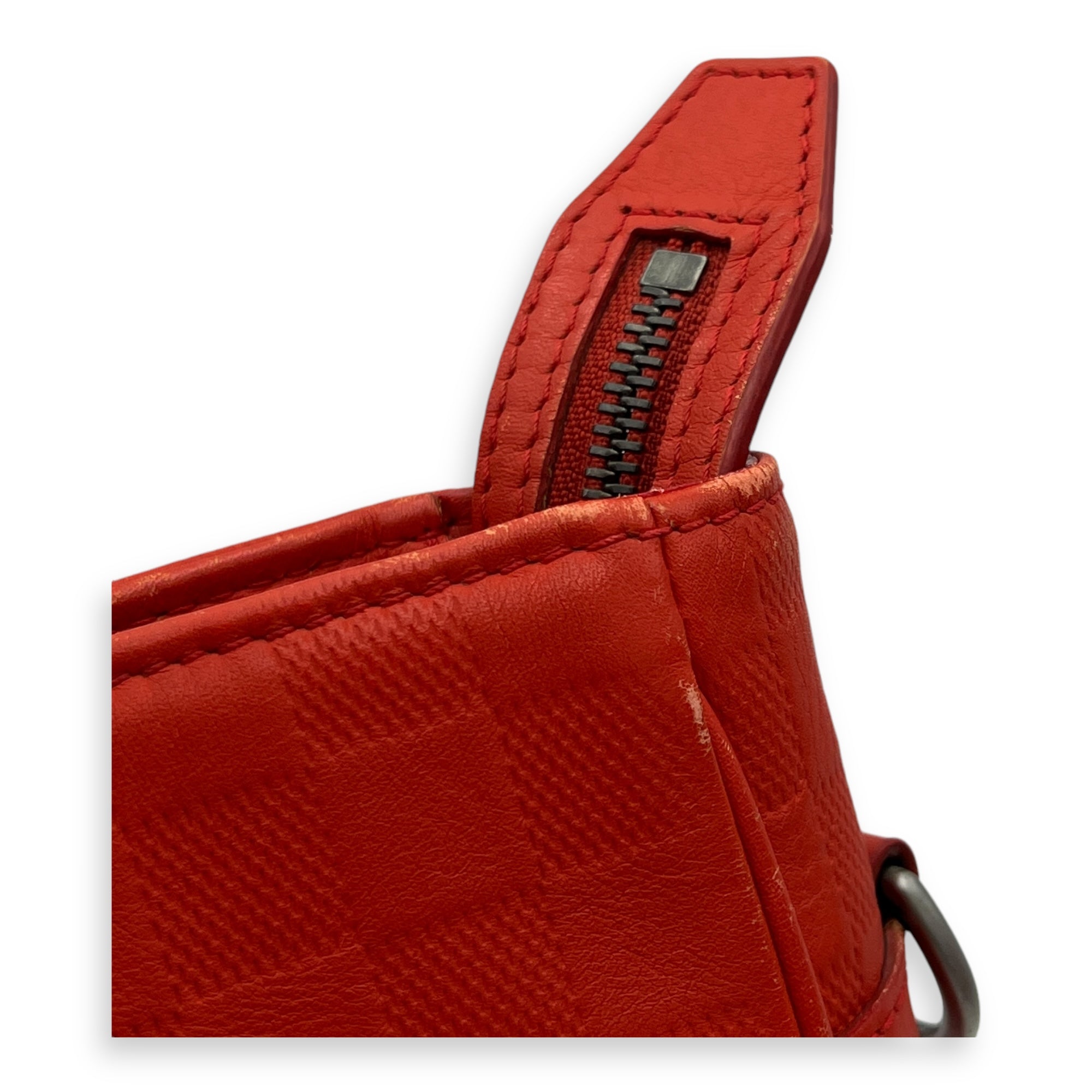 Tadao Top Handle Bag Red in Calfskin, Silver hardware - Image 8
