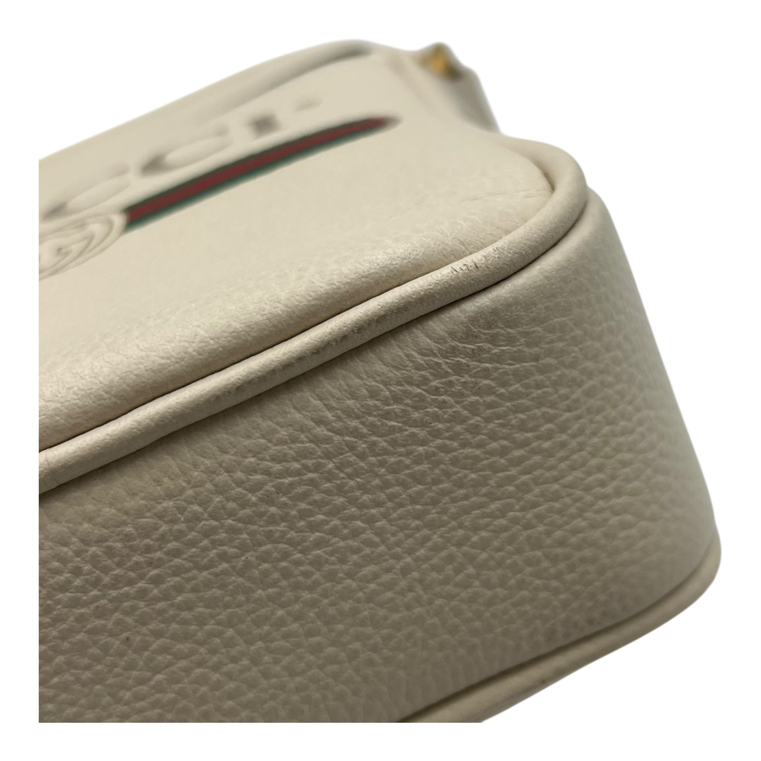 Logo Shoulder Bag White in Calfskin, Gold hardware - Image 8