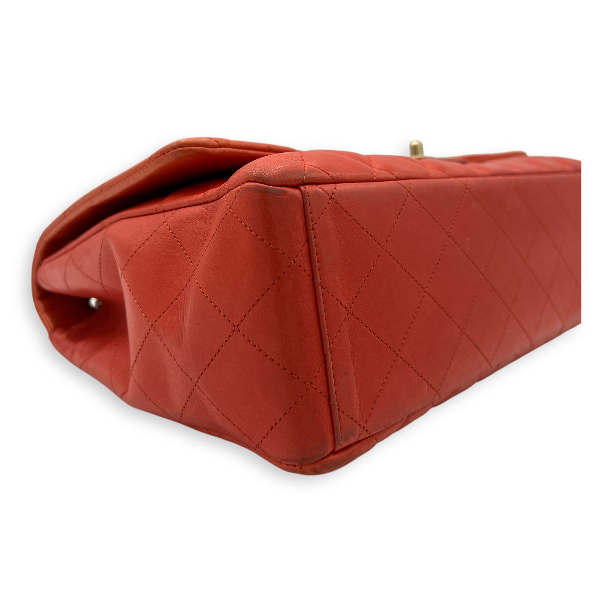 Classic Orange Shoulder Bag in Lambskin, Brushed Gold hardware - Image 8