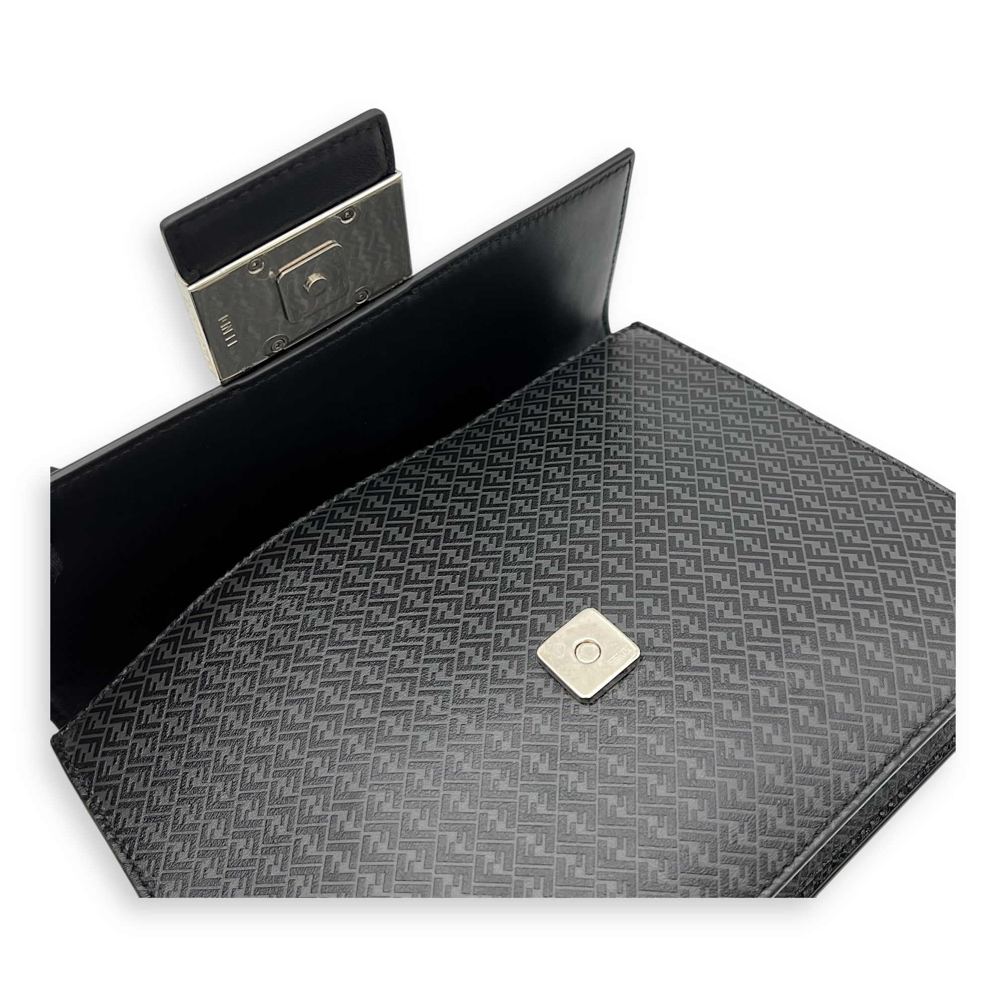 Baguette Crossbody Bag Grey in Calfskin, Silver hardware - Image 8