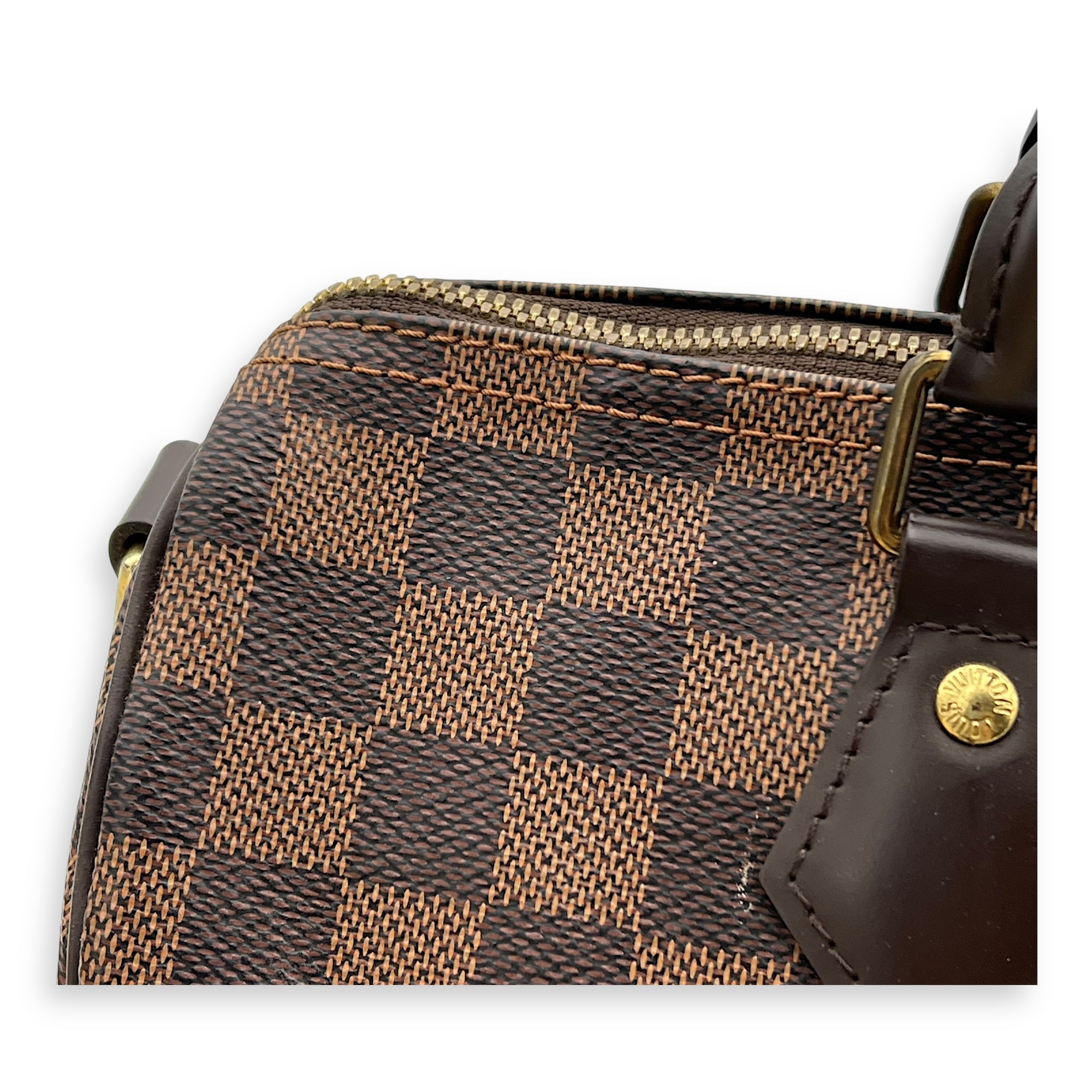 Speedy Bandouliere Top Handle Bag 30 Brown in Coated Canvas, Gold hardware - Image 8
