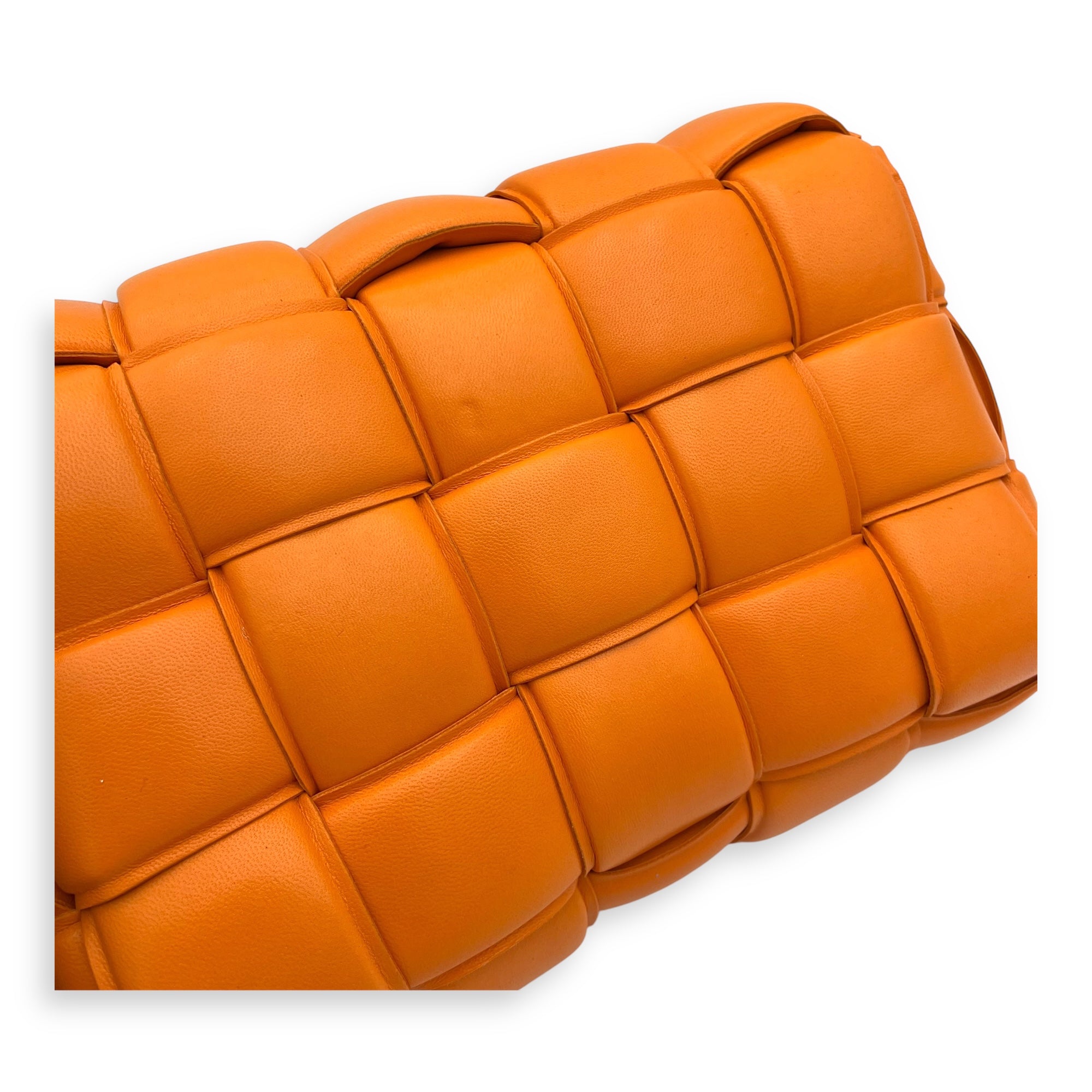 Cassette Shoulder Bag Orange in Lambskin, Gold hardware - Image 8