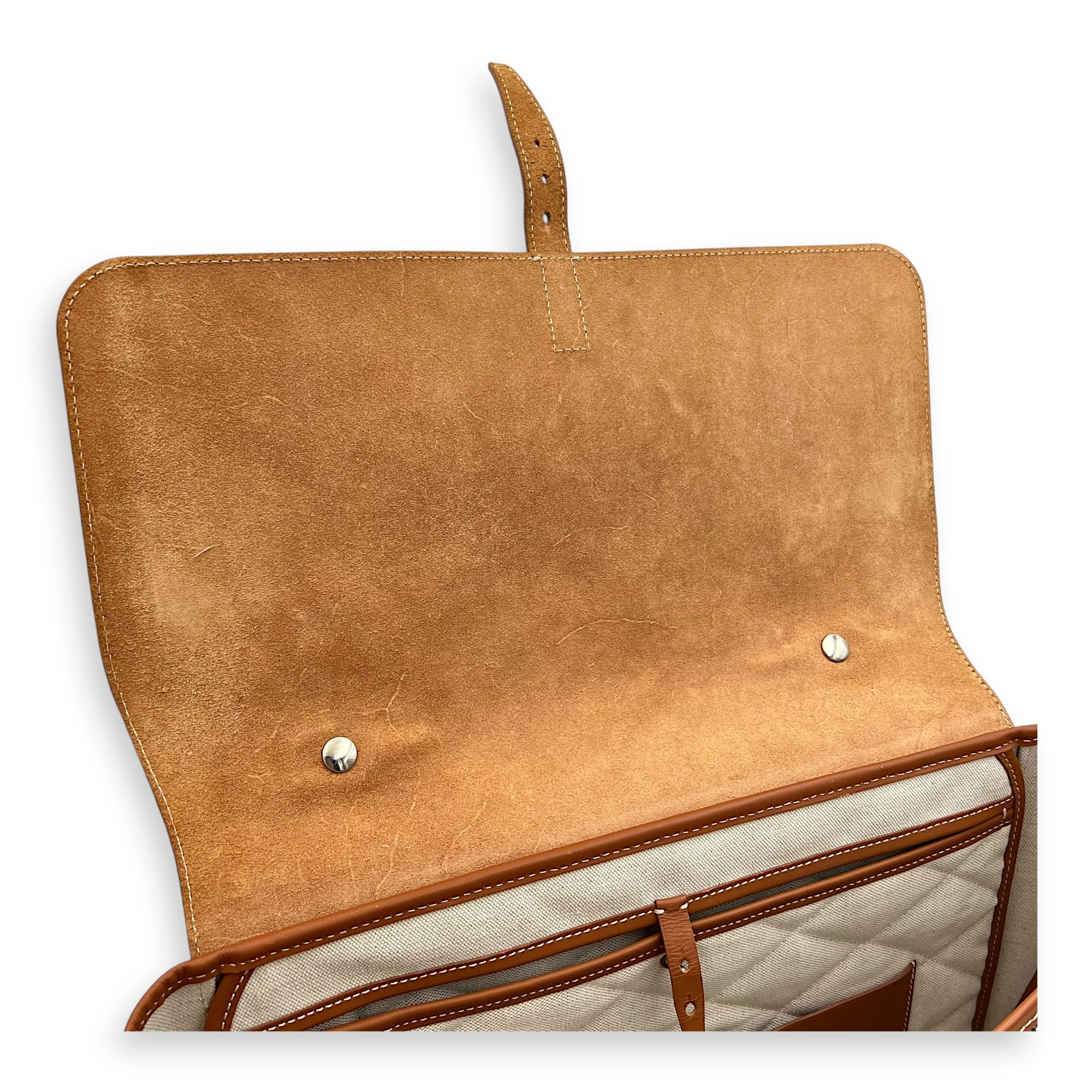 Citadine PM Brown Top Handle Bag in Coated Canvas, Silver hardware - Image 6