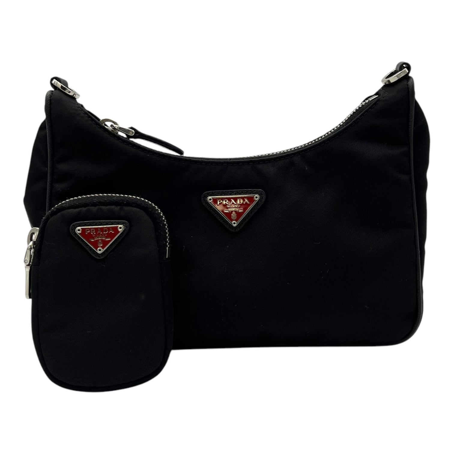Re-Nylon Crossbody Bag Black in Re-Nylon, Silver hardware - Image 9