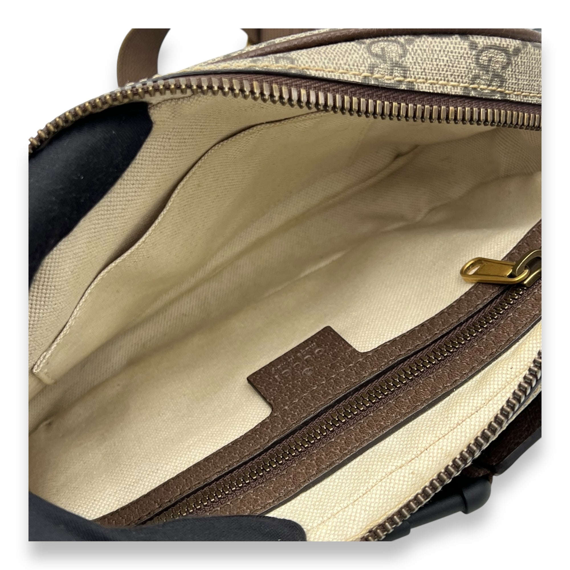 Ophidia Belt Bag Brown in Coated Canvas, Gold hardware - Image 9