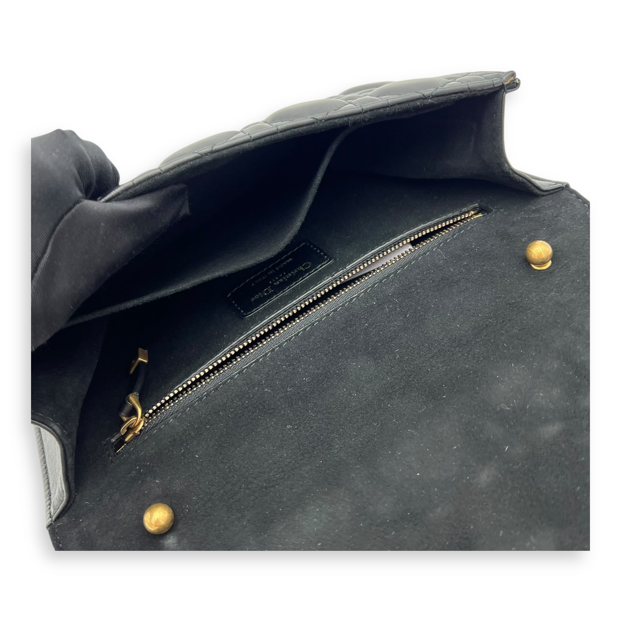 DiorAddict Shoulder Bag Black in Calfskin, Gold hardware - Image 9