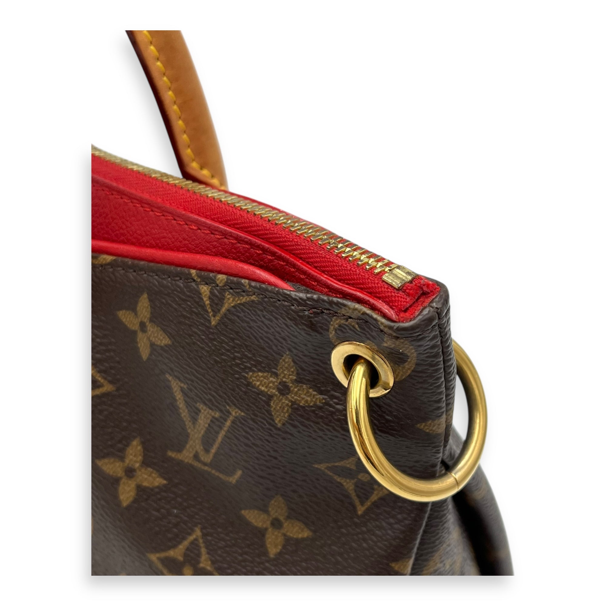 Pallas Top Handle Bag Brown in Monogram Coated Canvas, Gold hardware - Image 9