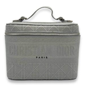 Vanity Top Handle Bag Grey in Jacquard, Silver hardware