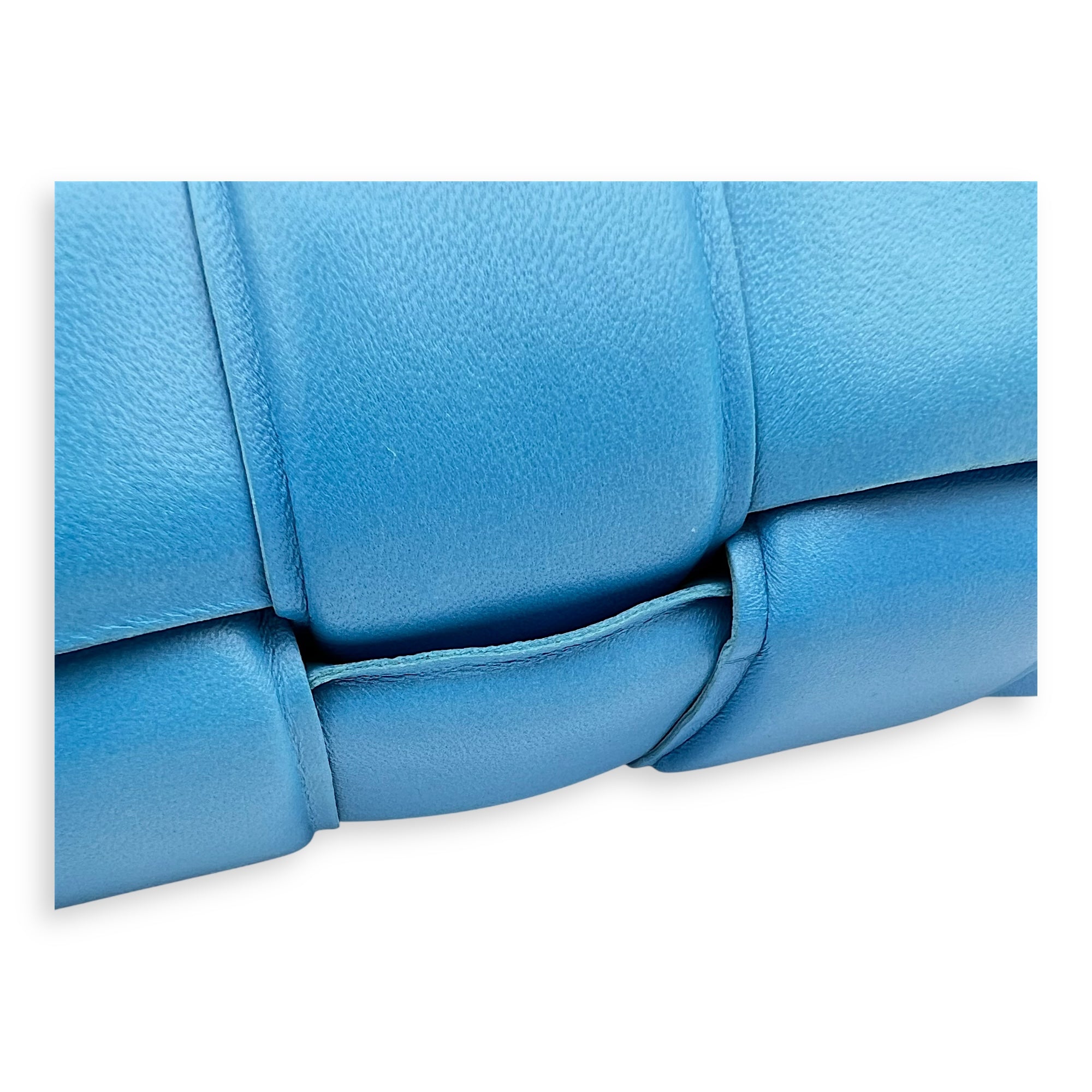 Cassette Crossbody Bag Blue in Lambskin, Gold hardware - Image 10