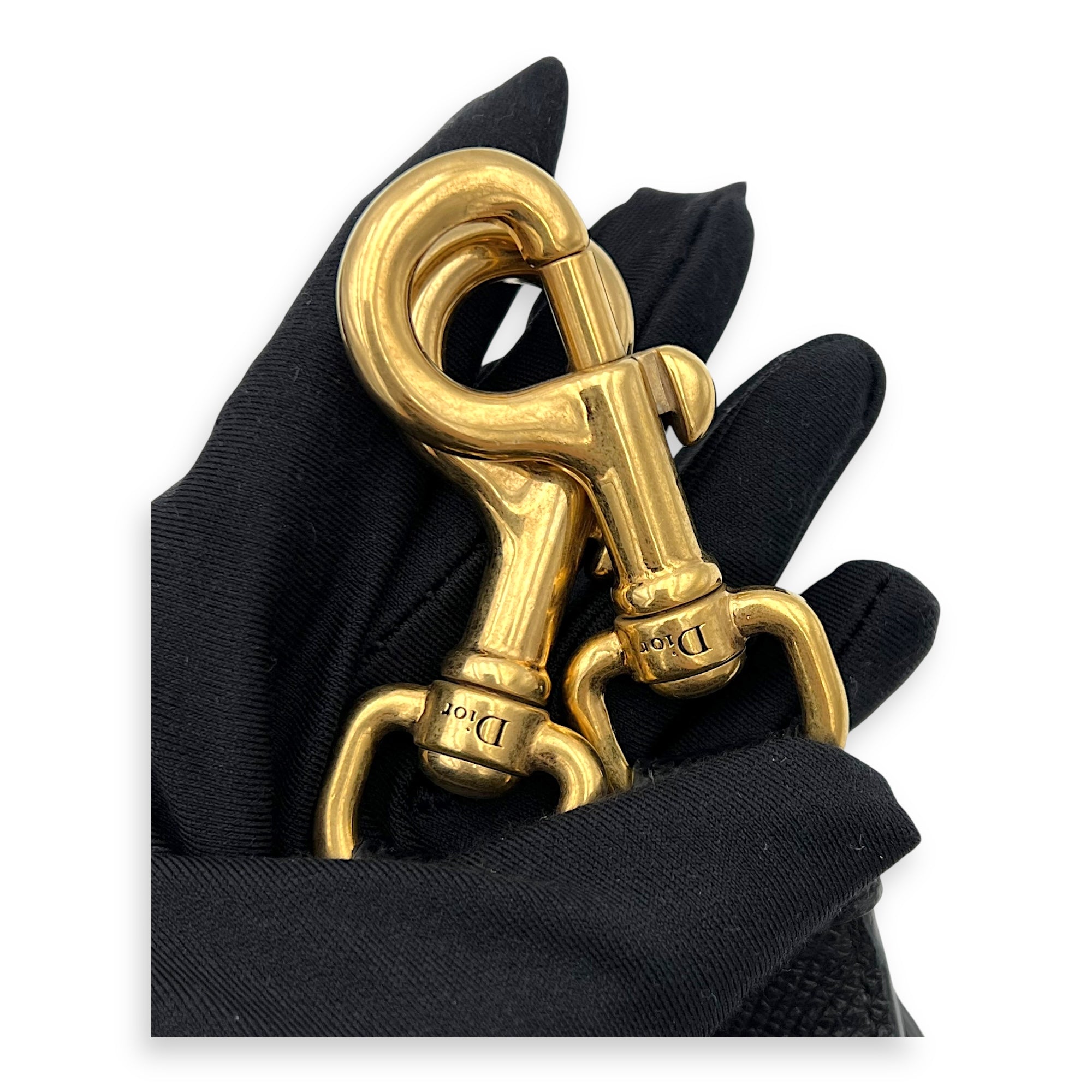 Saddle Mini Black Top Handle Bag in Calfskin, Gold hardware - Image 10