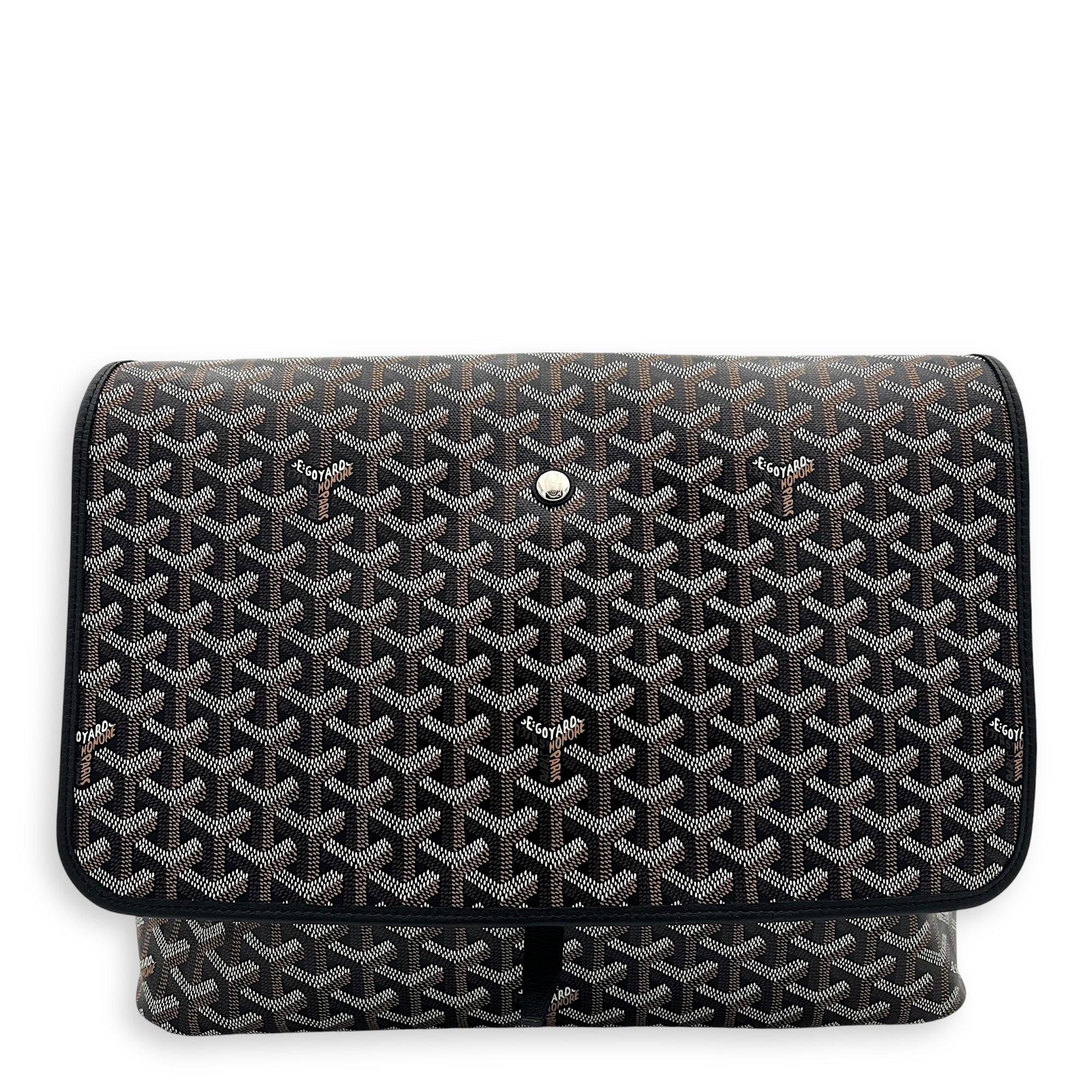 Capetien Messenger MM Black in Coated Canvas, Silver hardware