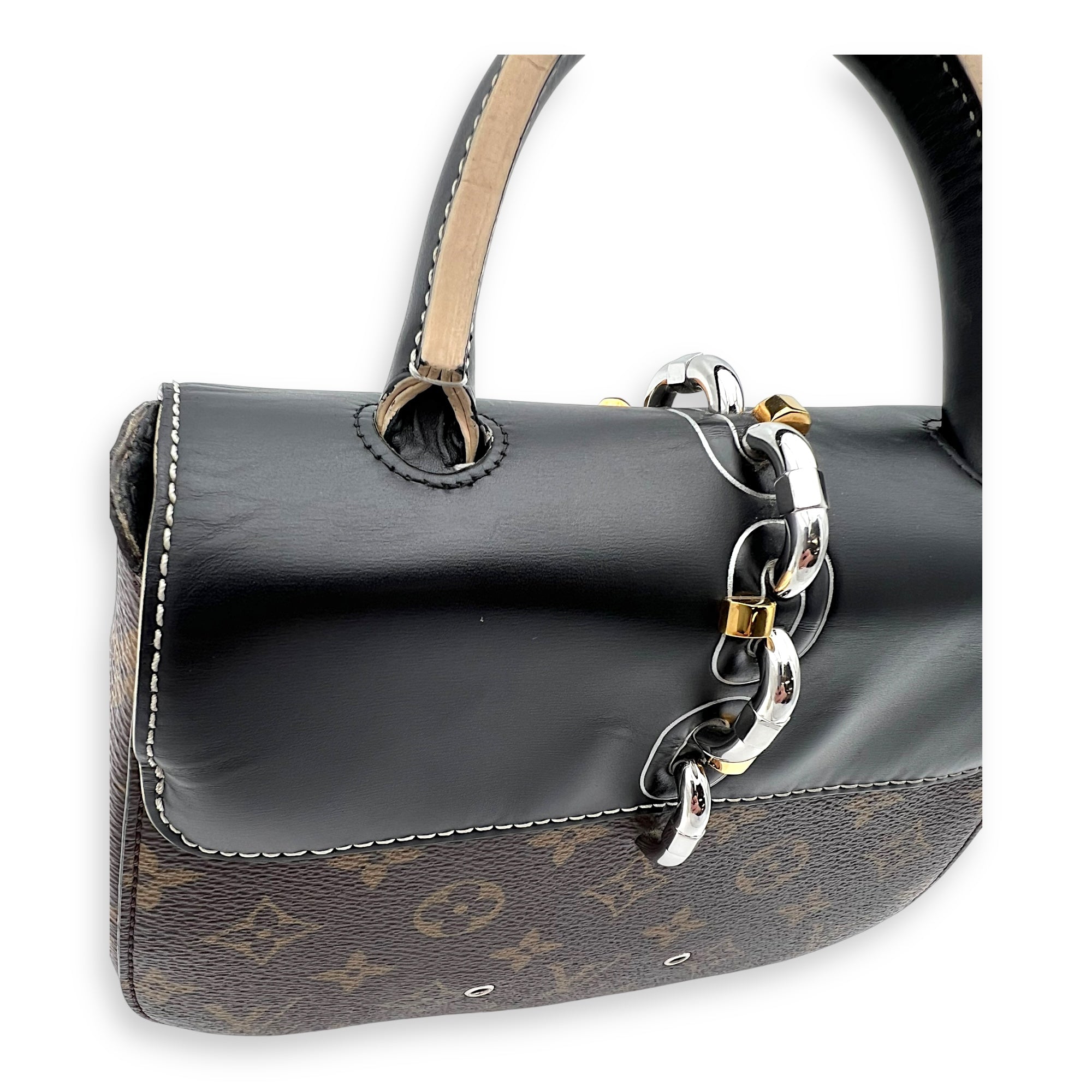 Chain It Top Handle Bag Brown in Monogram Coated Canvas, Silver hardware - Image 15