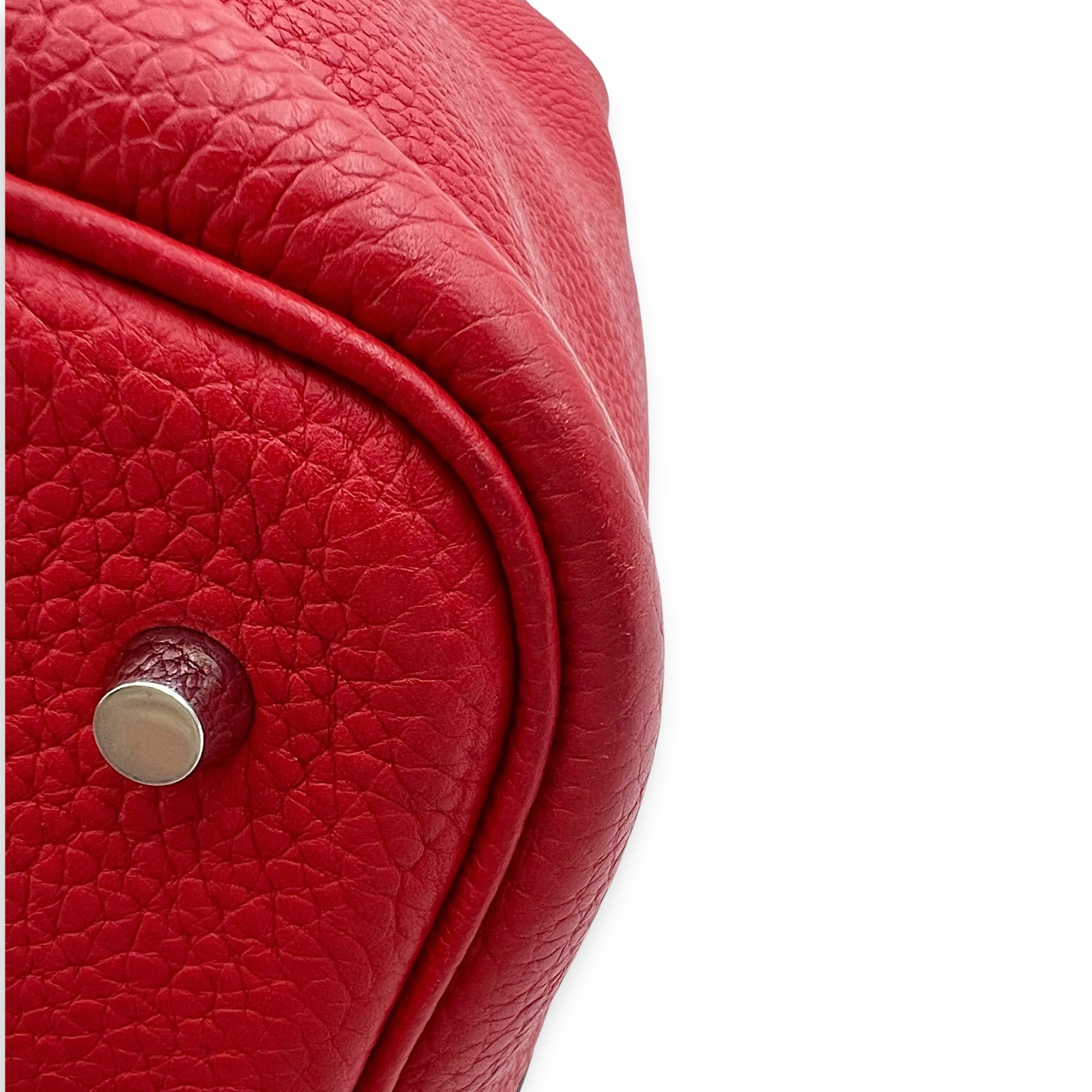 Picotin 26 Red Bucket Bag in Clemence, Palladium hardware - Image 10