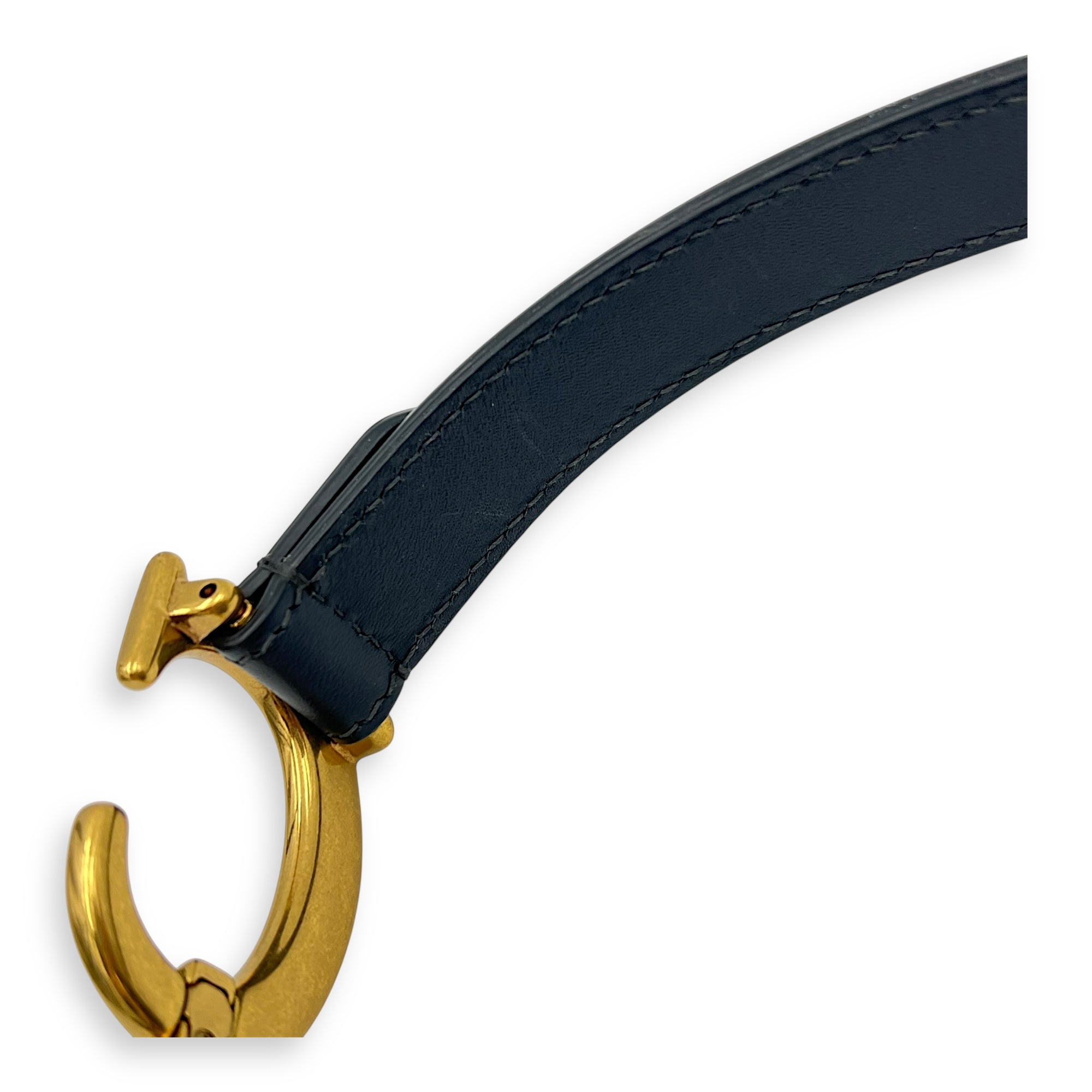 Saddle Shoulder Bag Blue in Jacquard, Gold hardware - Image 10