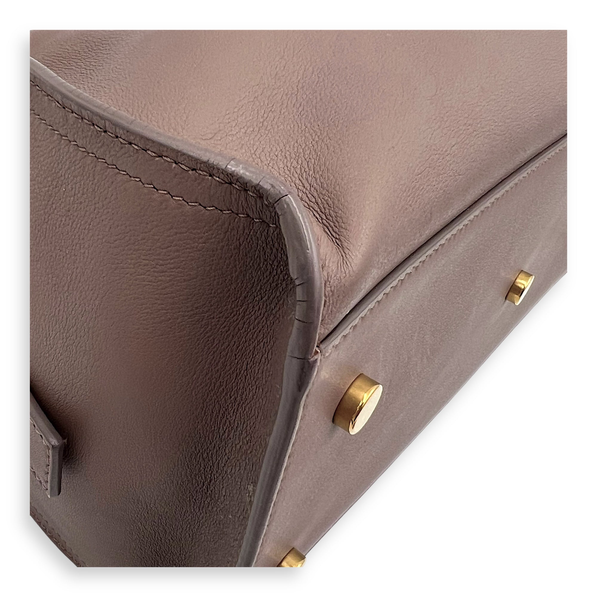 Cabas Top Handle Bag Beige in Calfskin, Gold hardware - Image 10
