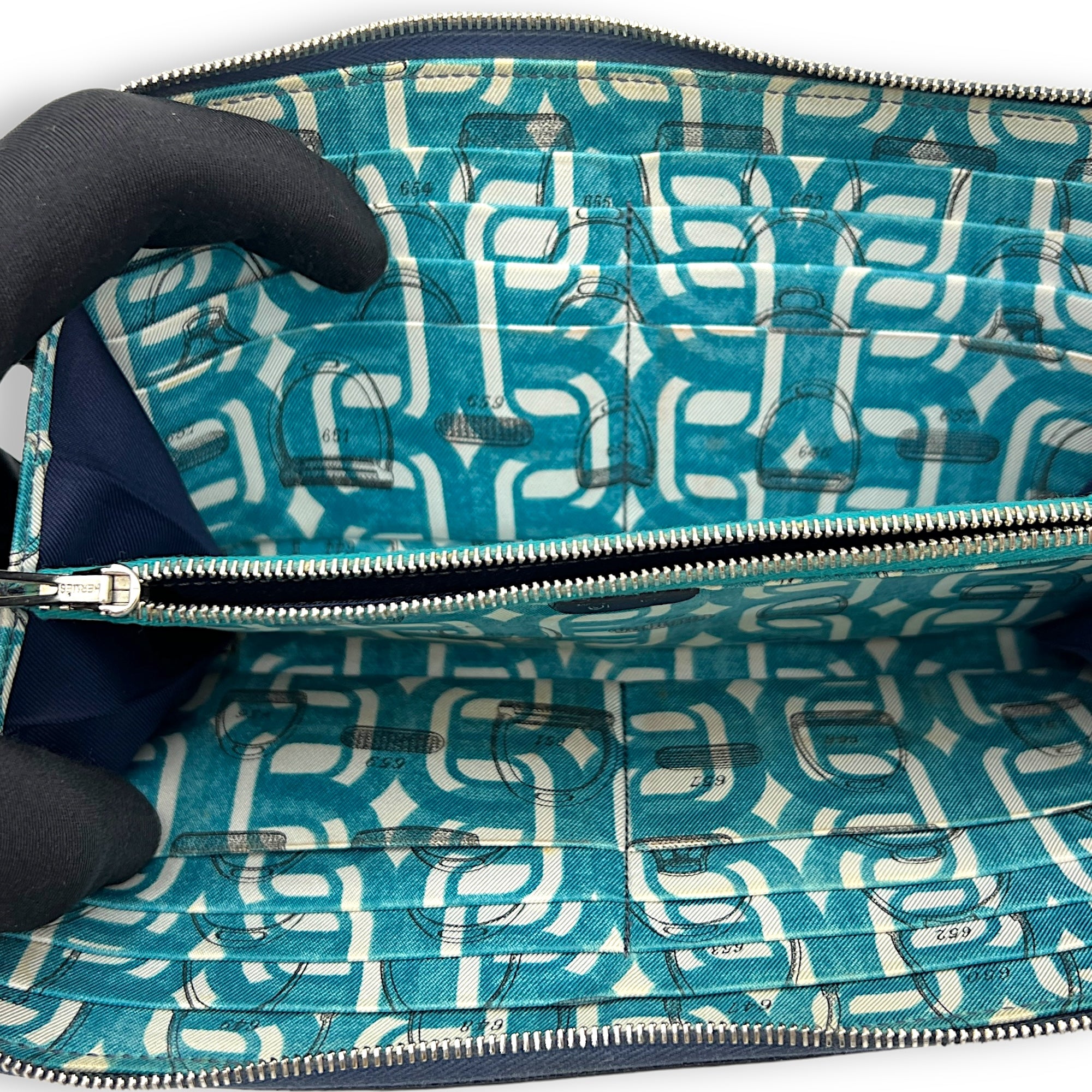 Silk In Long Blue in Epsom, Palladium hardware - Image 11