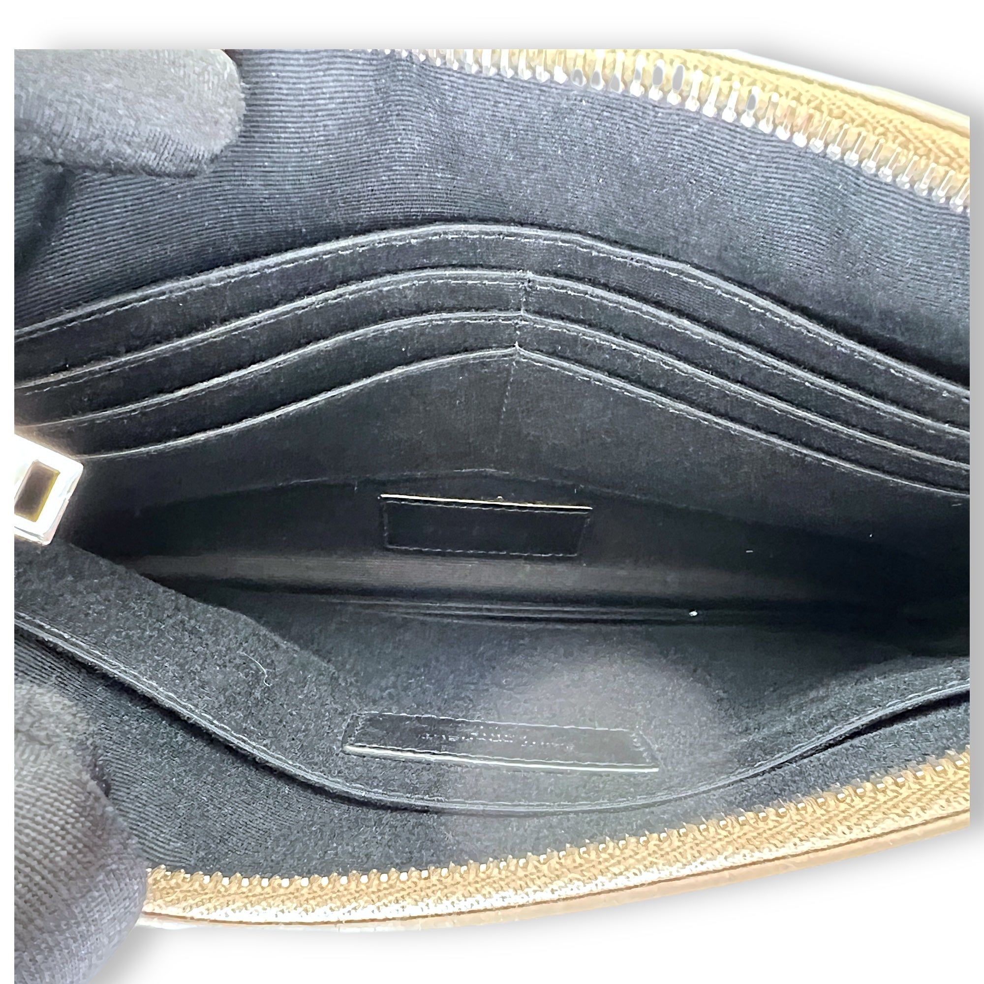 Paris Zipped Beige Pouch in Calfskin, Silver hardware - Image 11
