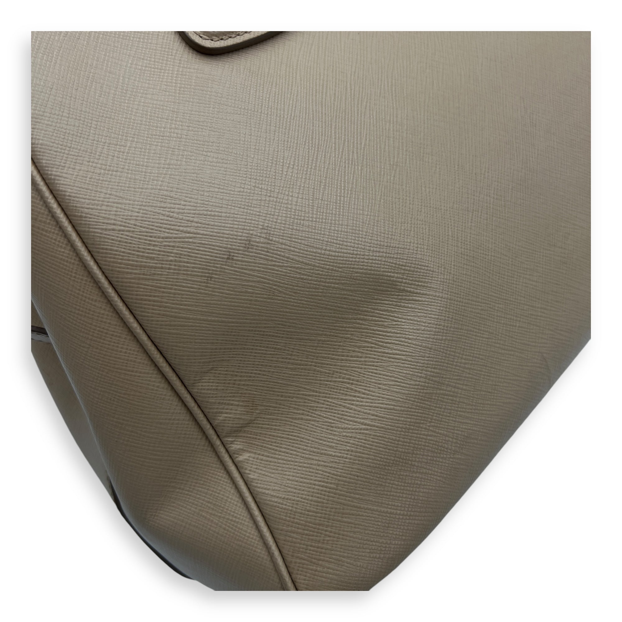 Triangle Top Handle Bag Beige in Calfskin, Gold hardware - Image 11