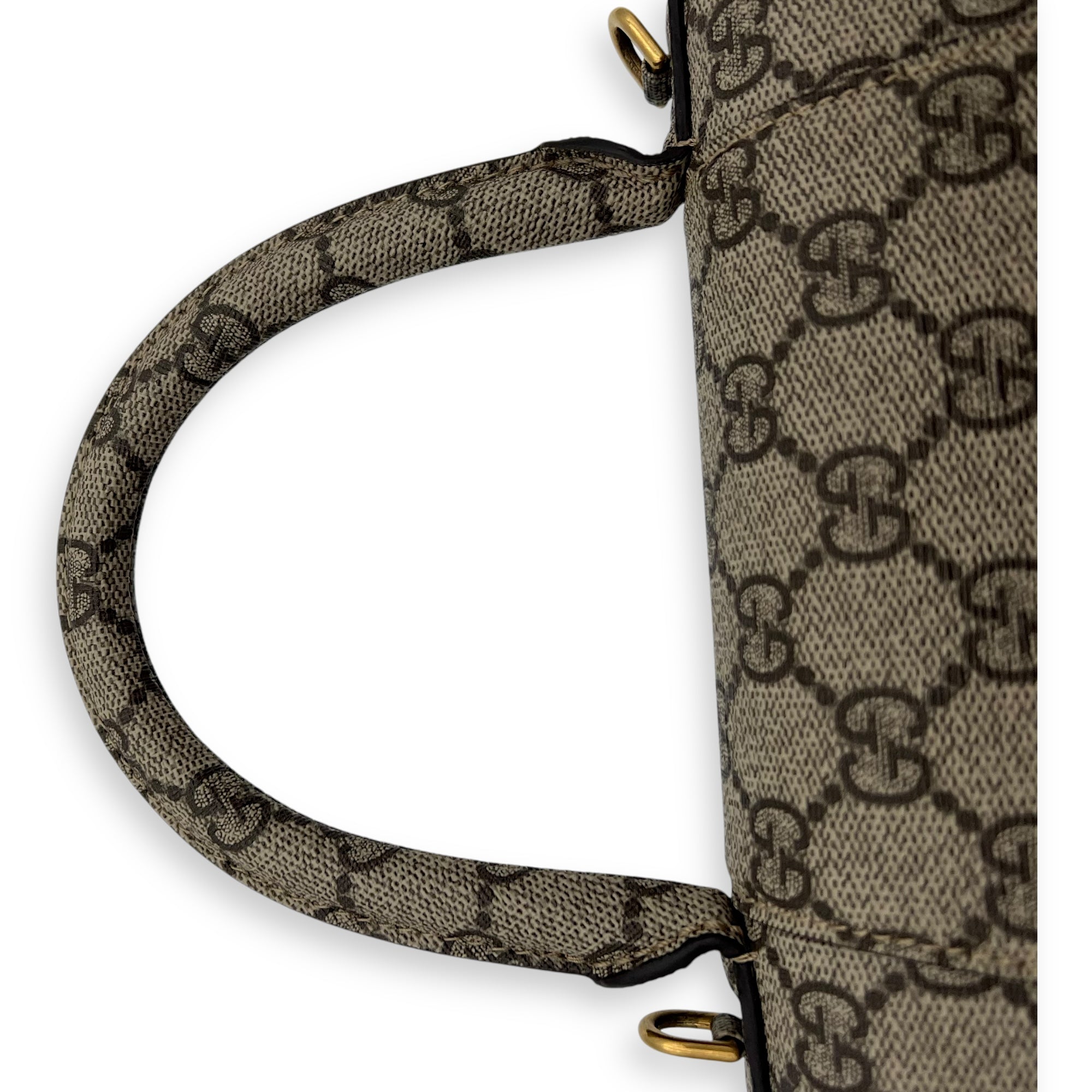 x Balenciaga Hourglass GG Supreme Brown Top Handle Bag in Monogram Coated Canvas, Gold hardware - Image 11