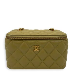 CC Green Vanity Bag in Lambskin, Gold hardware