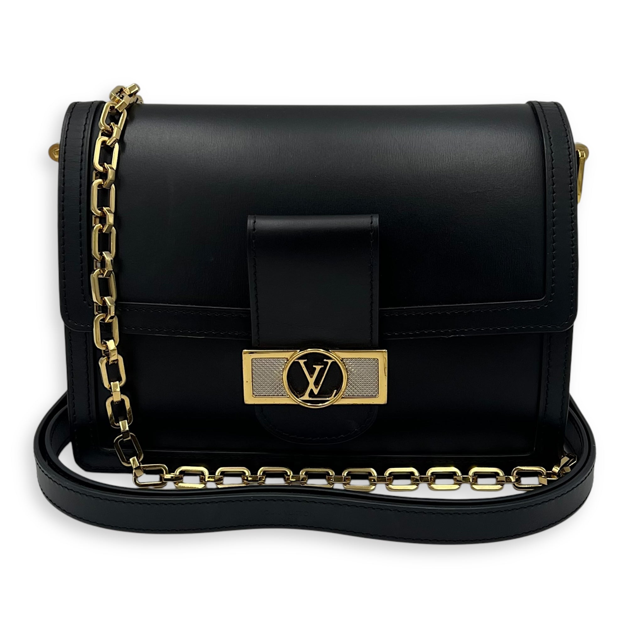 Dauphine MM Shoulder bag in Calfskin, Gold Hardware - Image 9