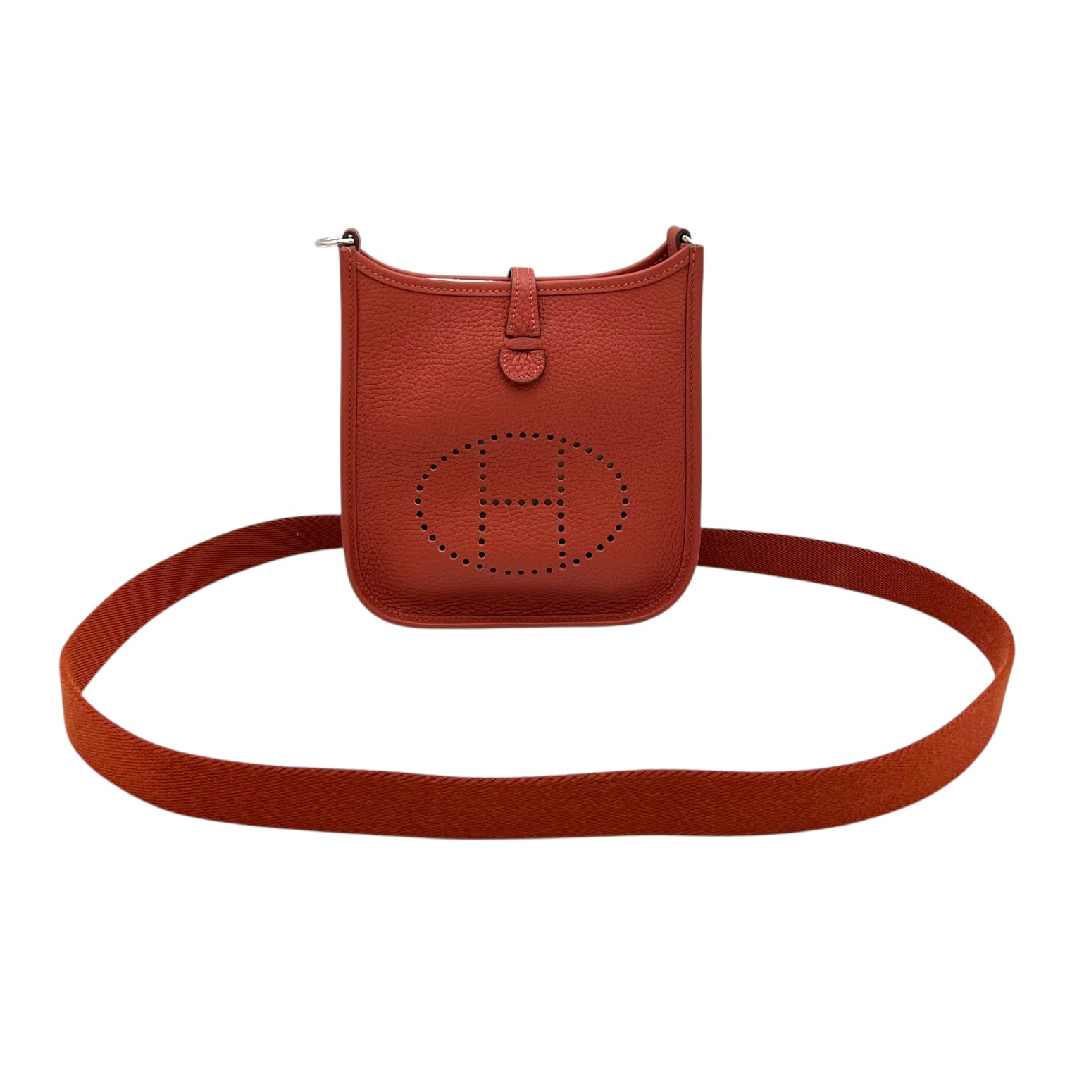 Evelyne TPM Red Crossbody Bag in Clemence, Palladium hardware - Image 9