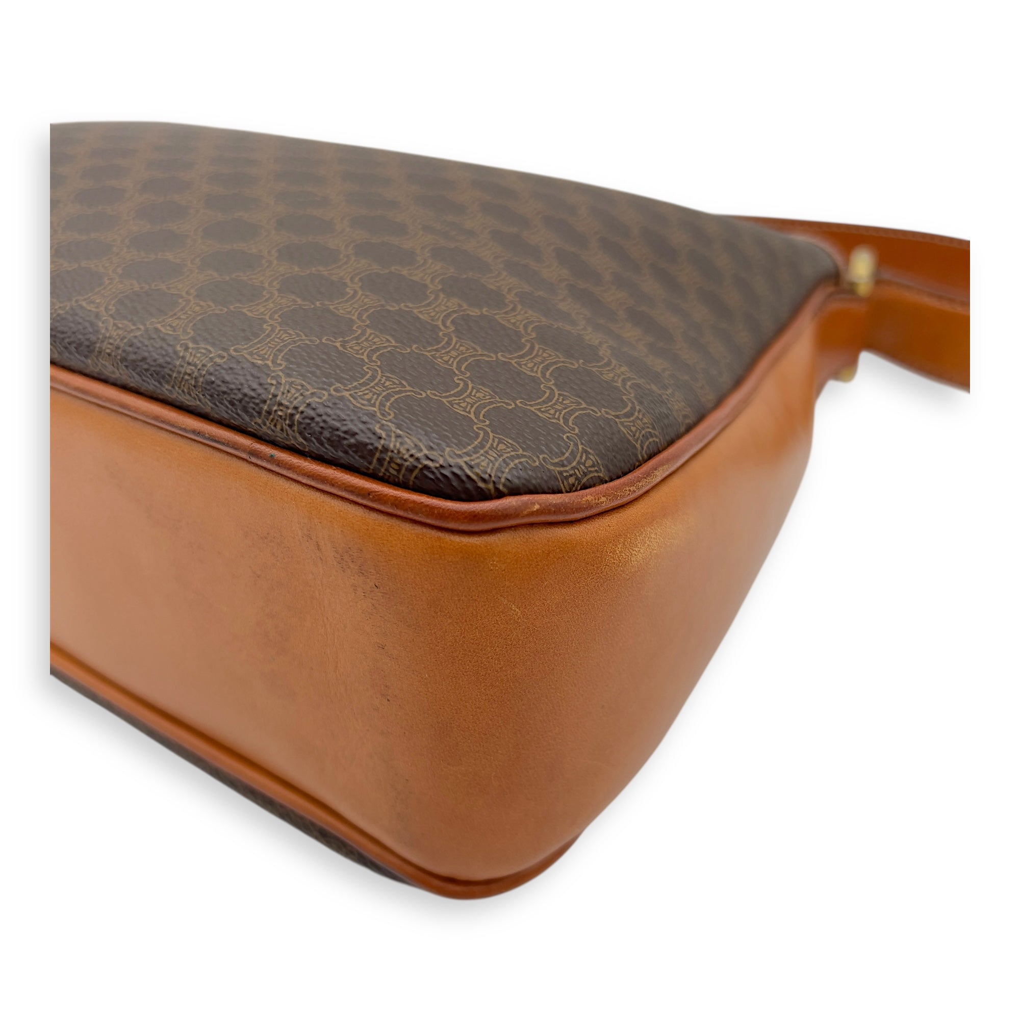 Vintage Macadam Shoulder Bag Brown in Coated Canvas, Gold hardware - Image 9