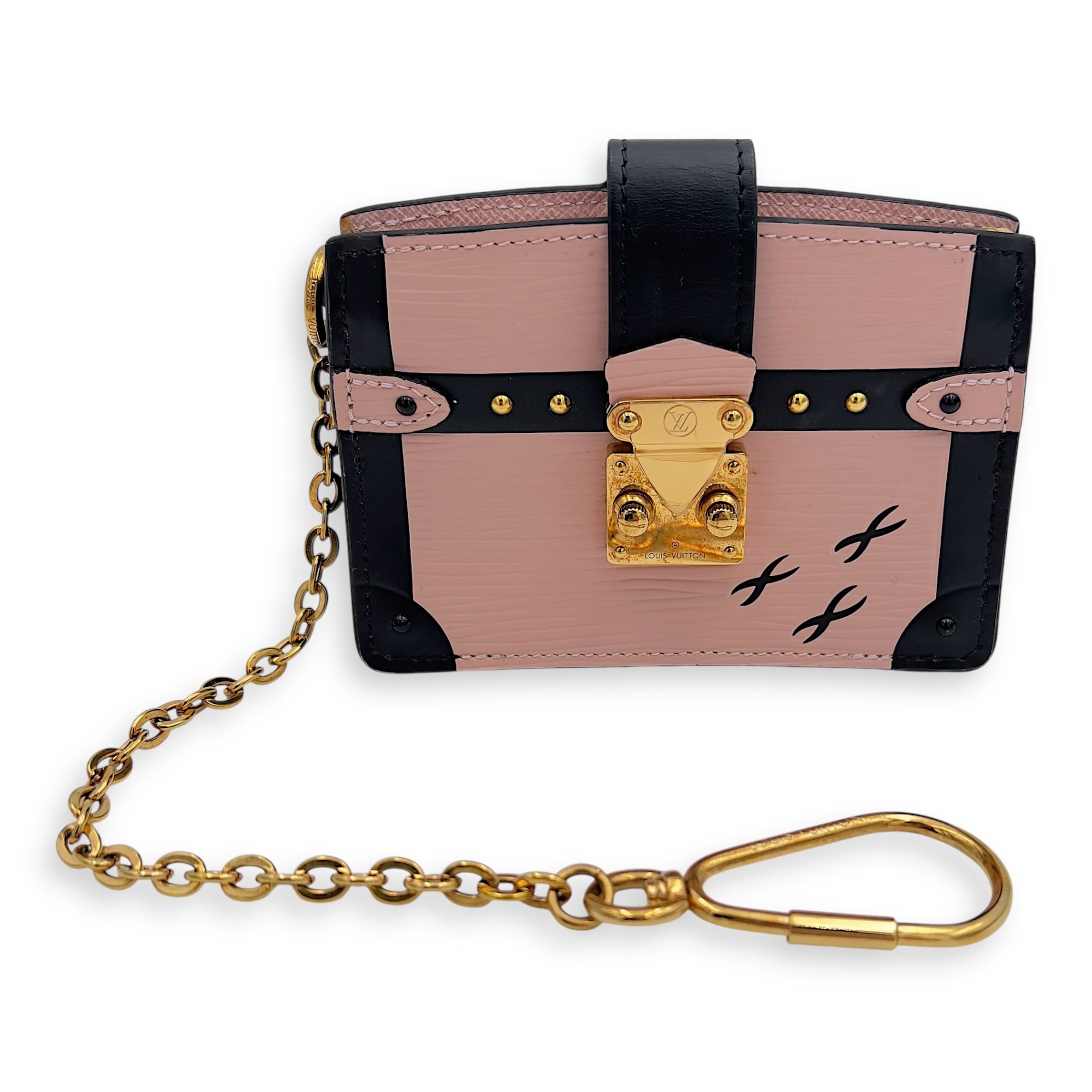 Trunk Card Holder Pink in Epi Leather, Gold hardware - Image 9