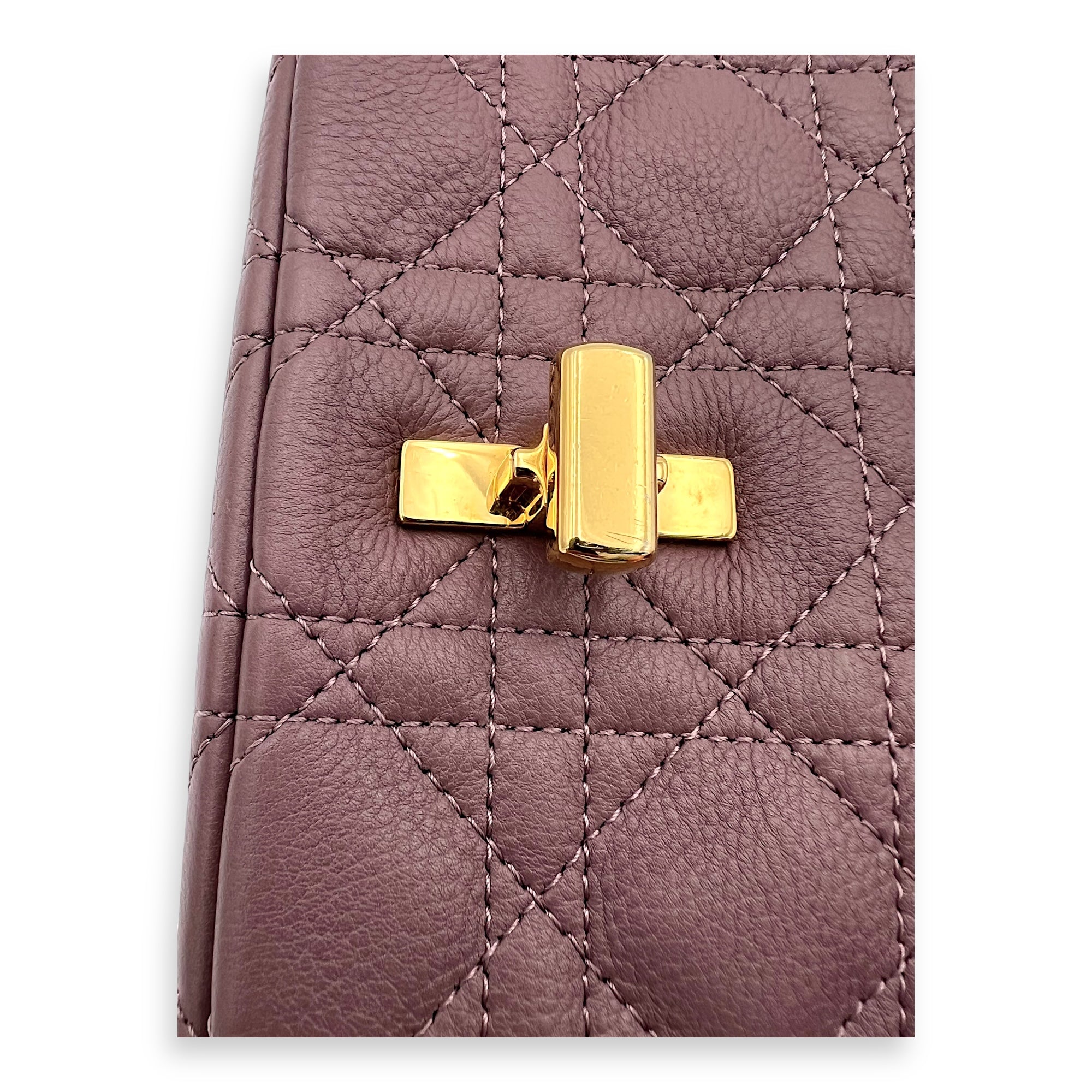 Caro Shoulder Bag Purple in Calfskin, Gold hardware - Image 9