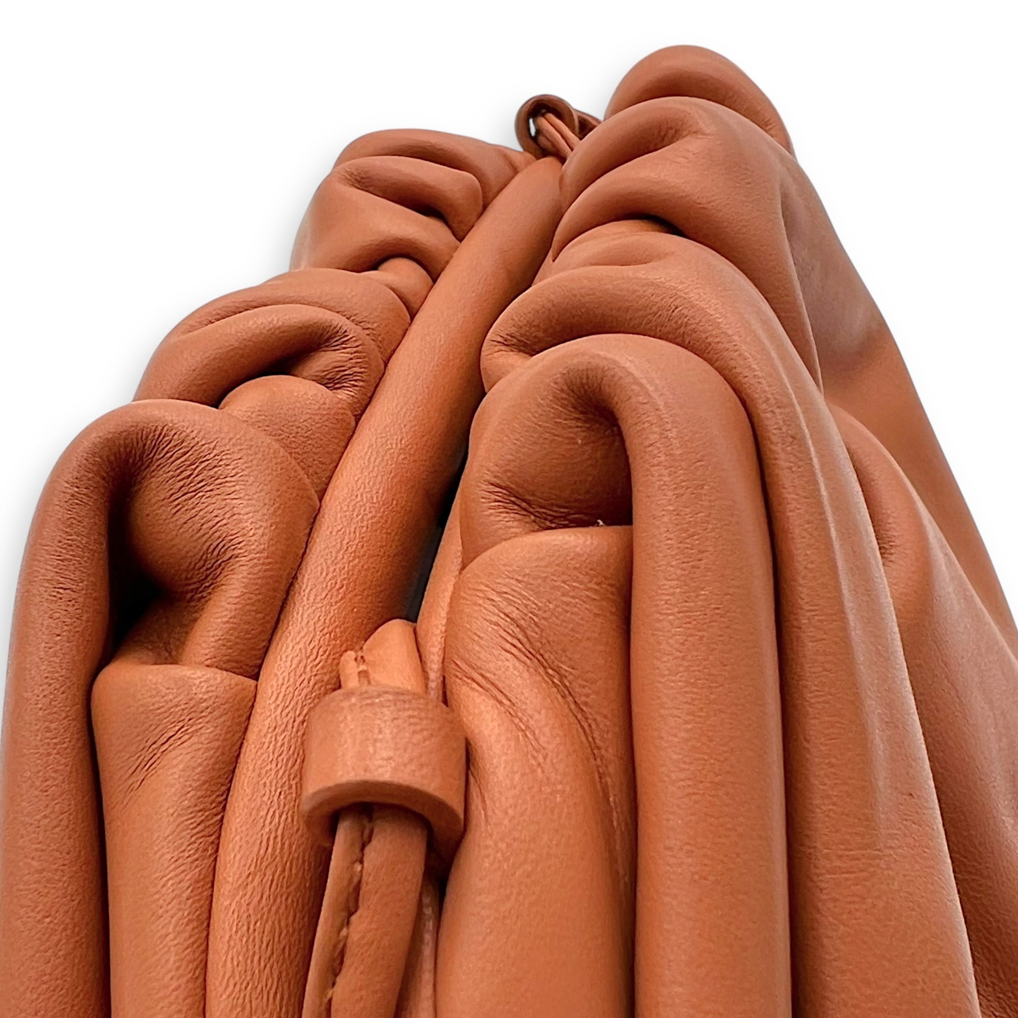 The Pouch Crossbody Bag Brown in Lambskin, Gold hardware - Image 13