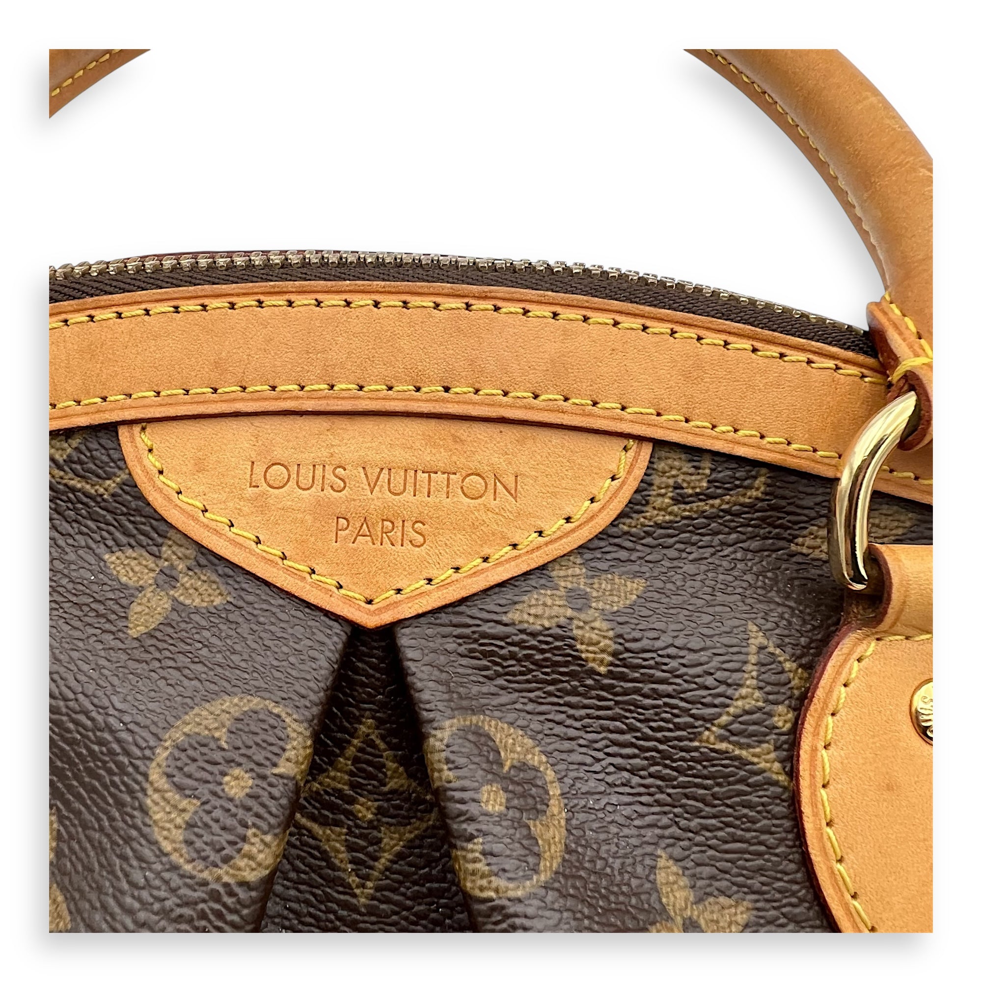 Tivoli Shoulder Bag PM Brown in Monogram Coated Canvas, Gold hardware - Image 7