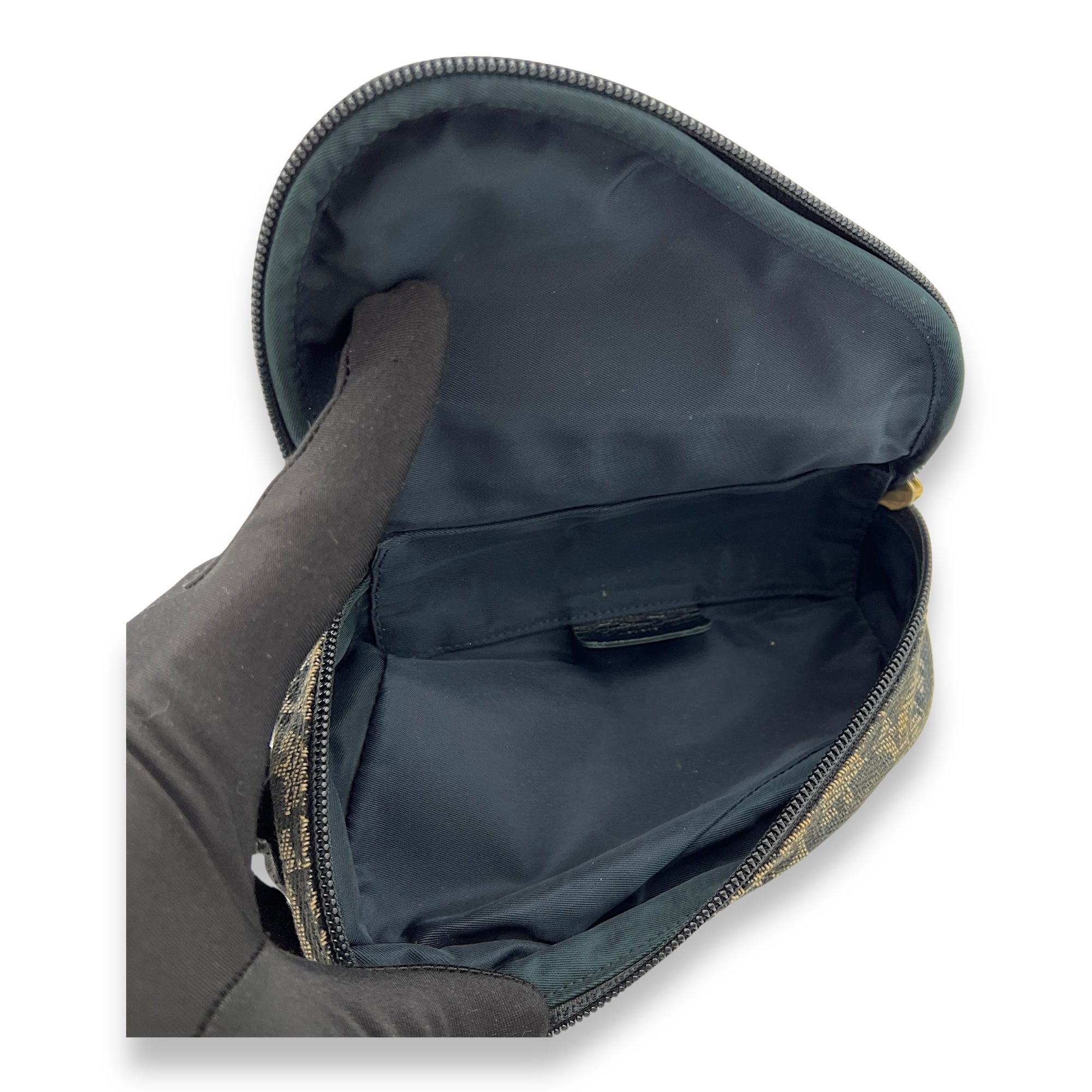 Saddle Pouch Blue in Jacquard, Gold hardware - Image 13
