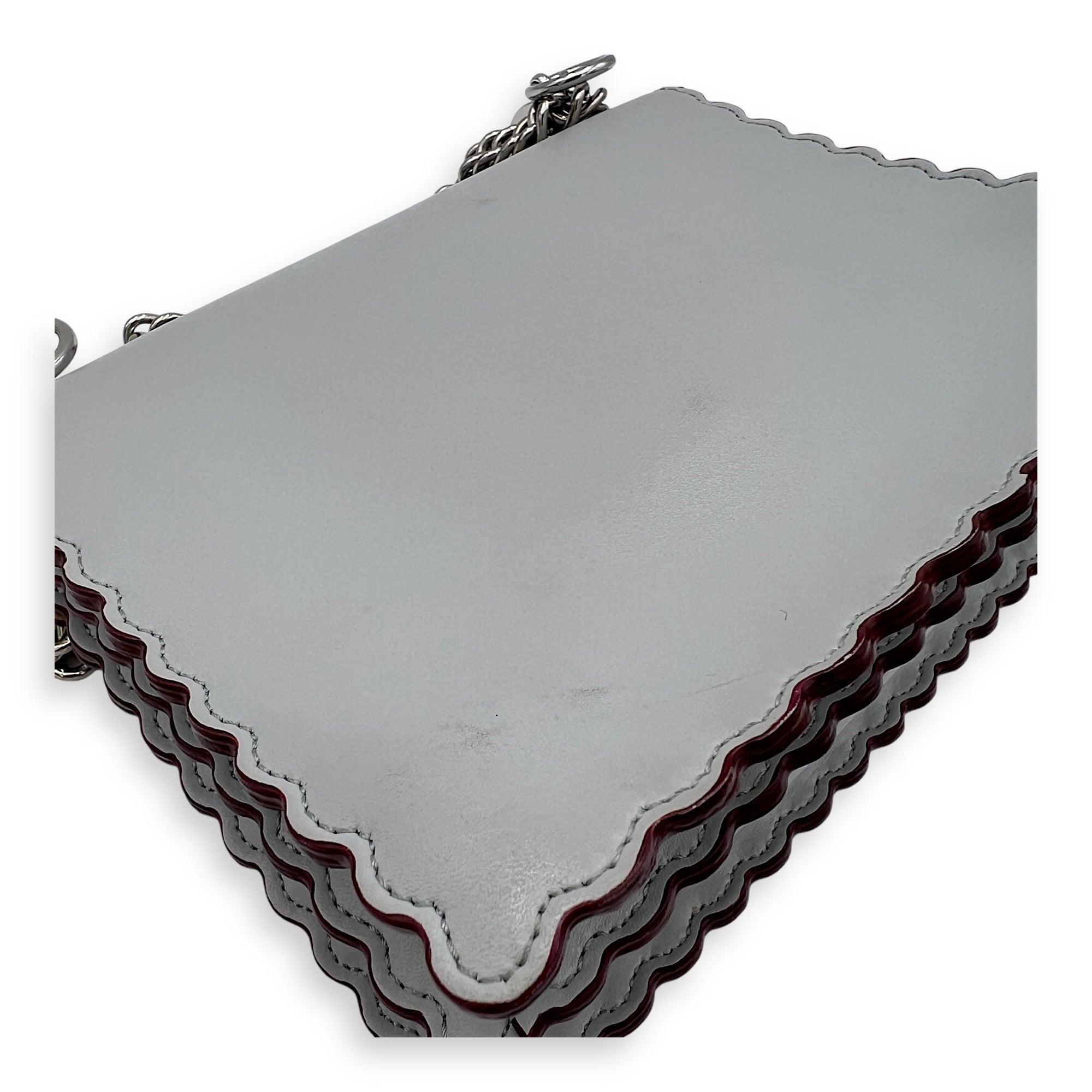 Kan I Small Crossbody bag in Calfskin, Silver Hardware - Image 10