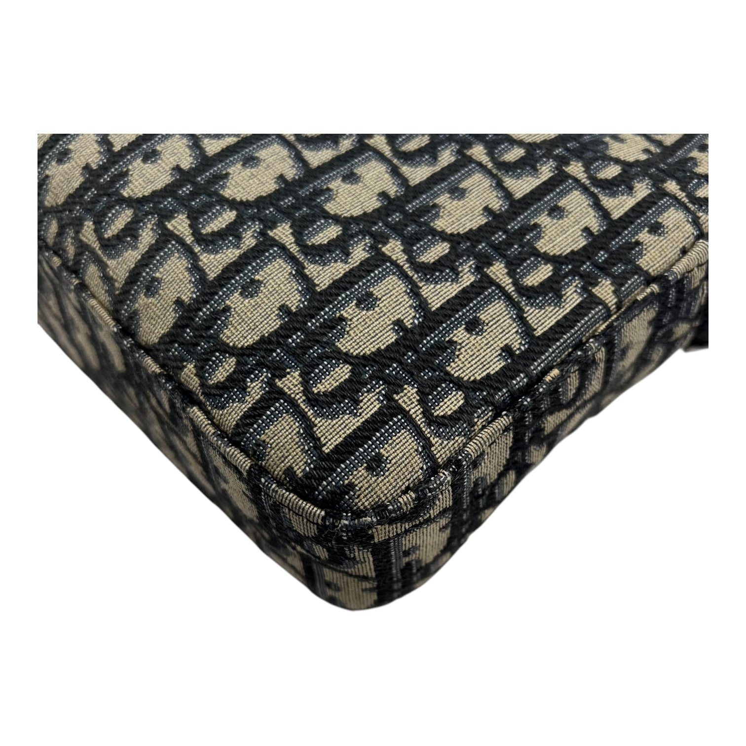 Safari Crossbody Bag Blue in Jacquard, Silver hardware - Image 13