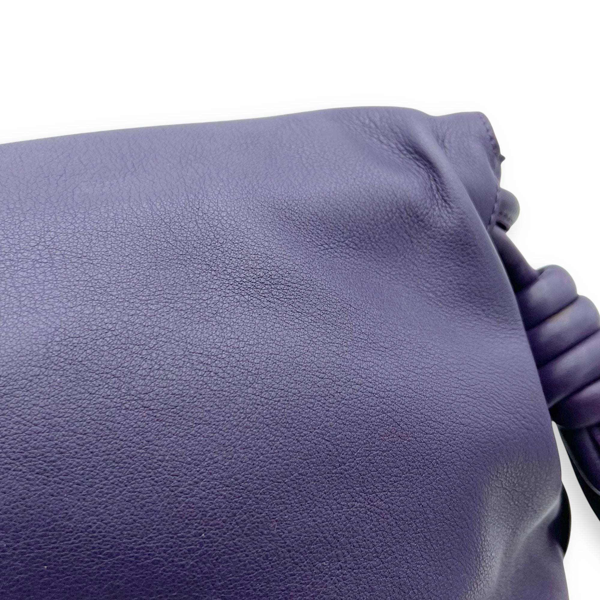 Flamenco Shoulder Bag Purple in Lambskin, Silver hardware - Image 13
