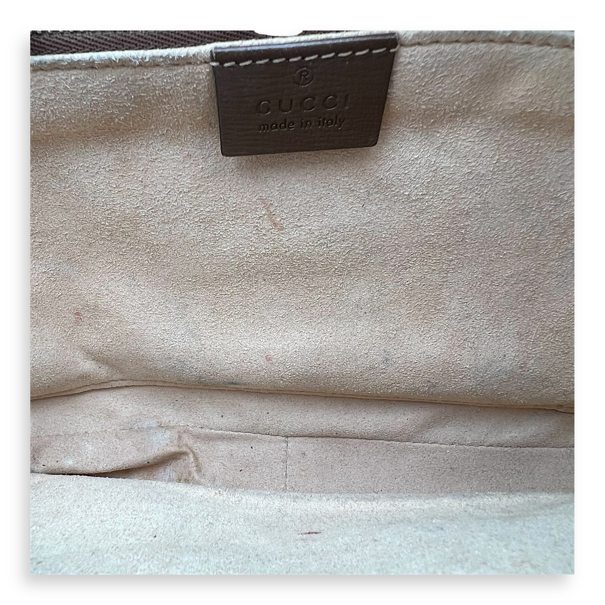 Horsebit 1955 Crossbody Bag Brown in Coated Canvas, Gold hardware - Image 13