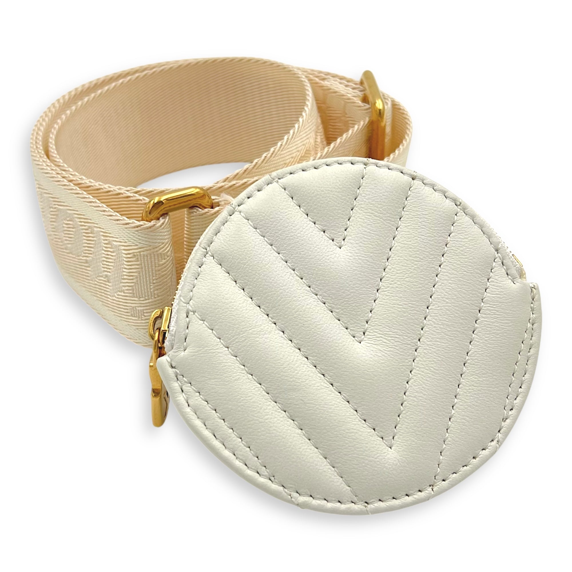 New Wave Crossbody Bag White in Calfskin, Gold hardware - Image 14