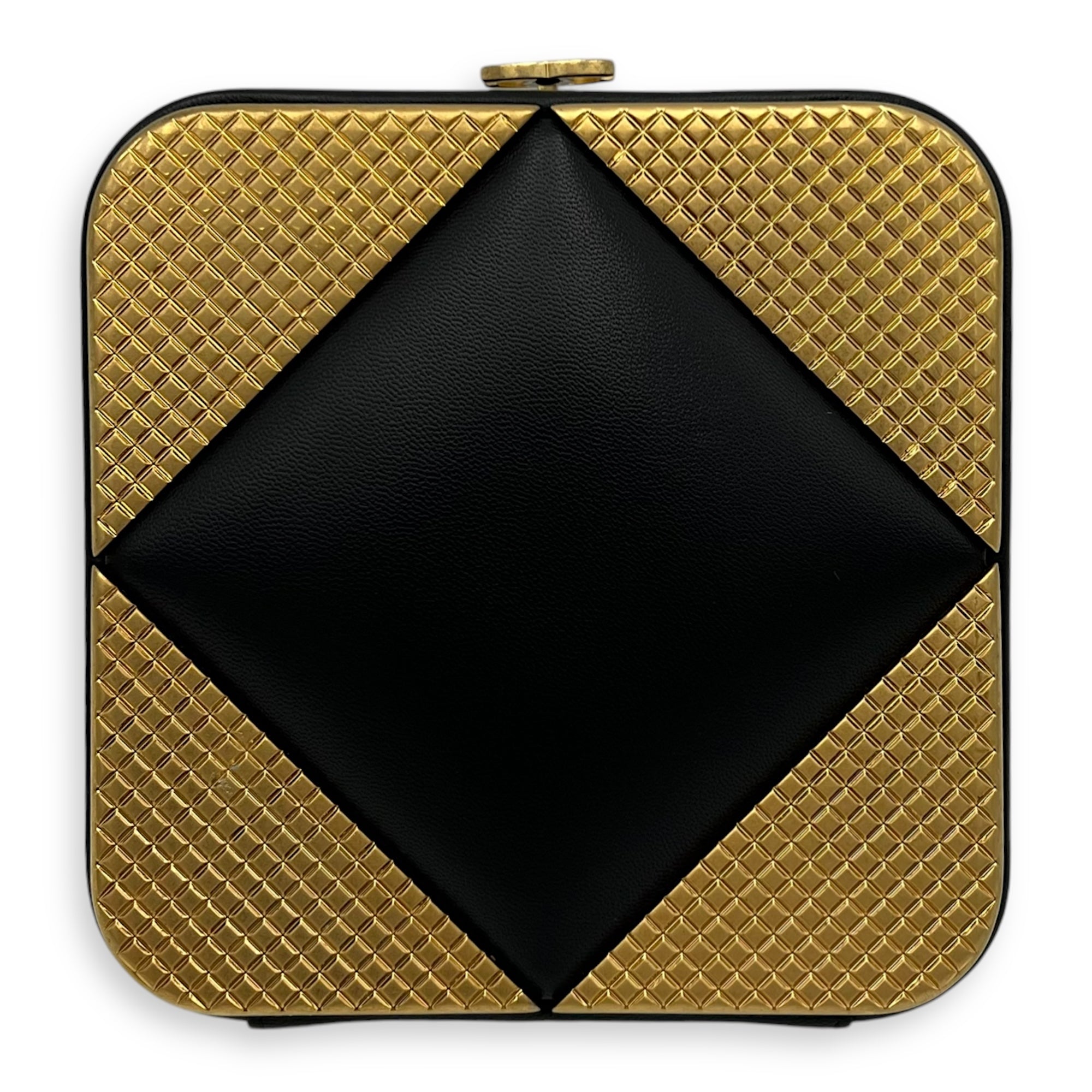 METAL Crossbody Bag Black in Lambskin, Gold hardware