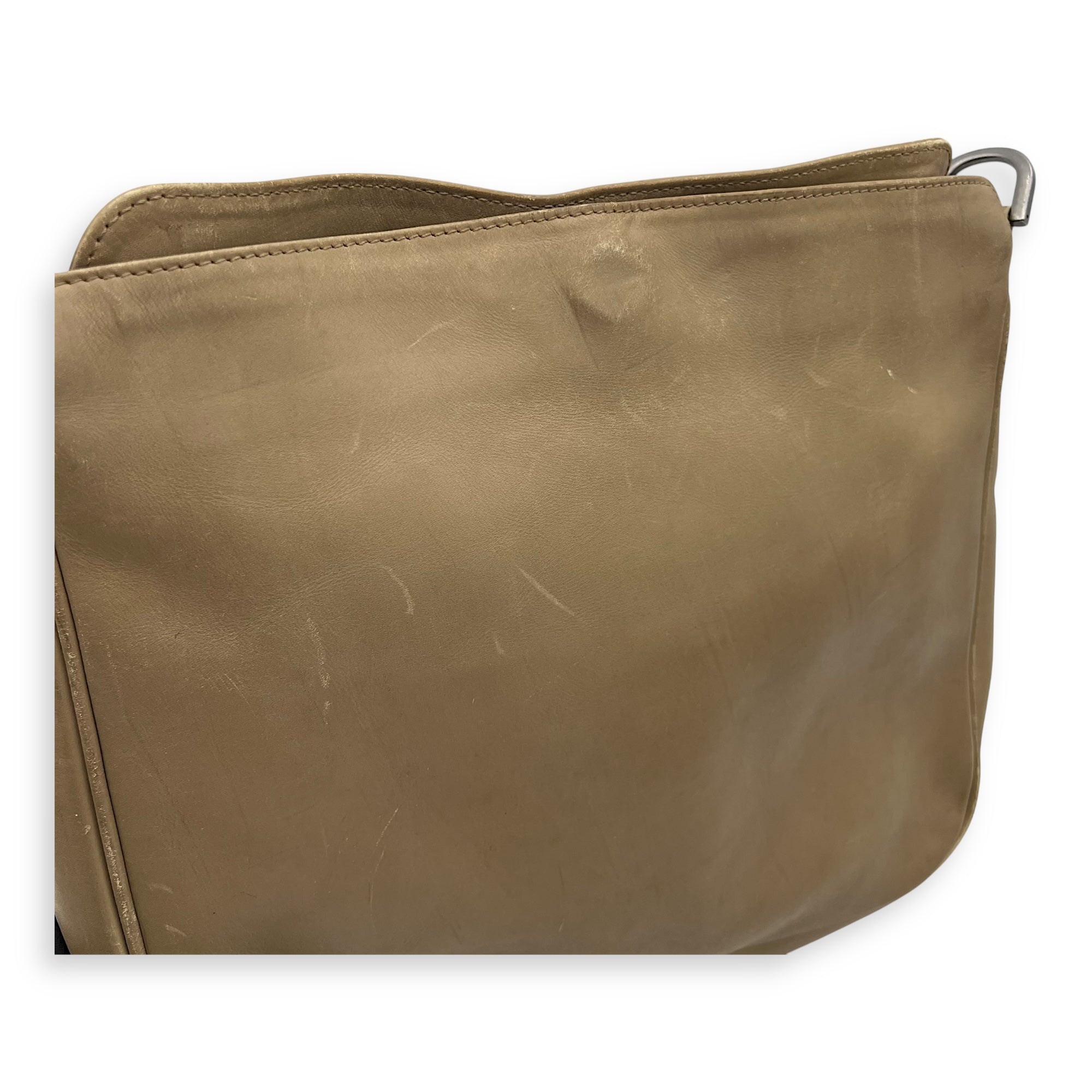 Bamboo Top Handle Bag Beige in Calfskin, Silver hardware - Image 12