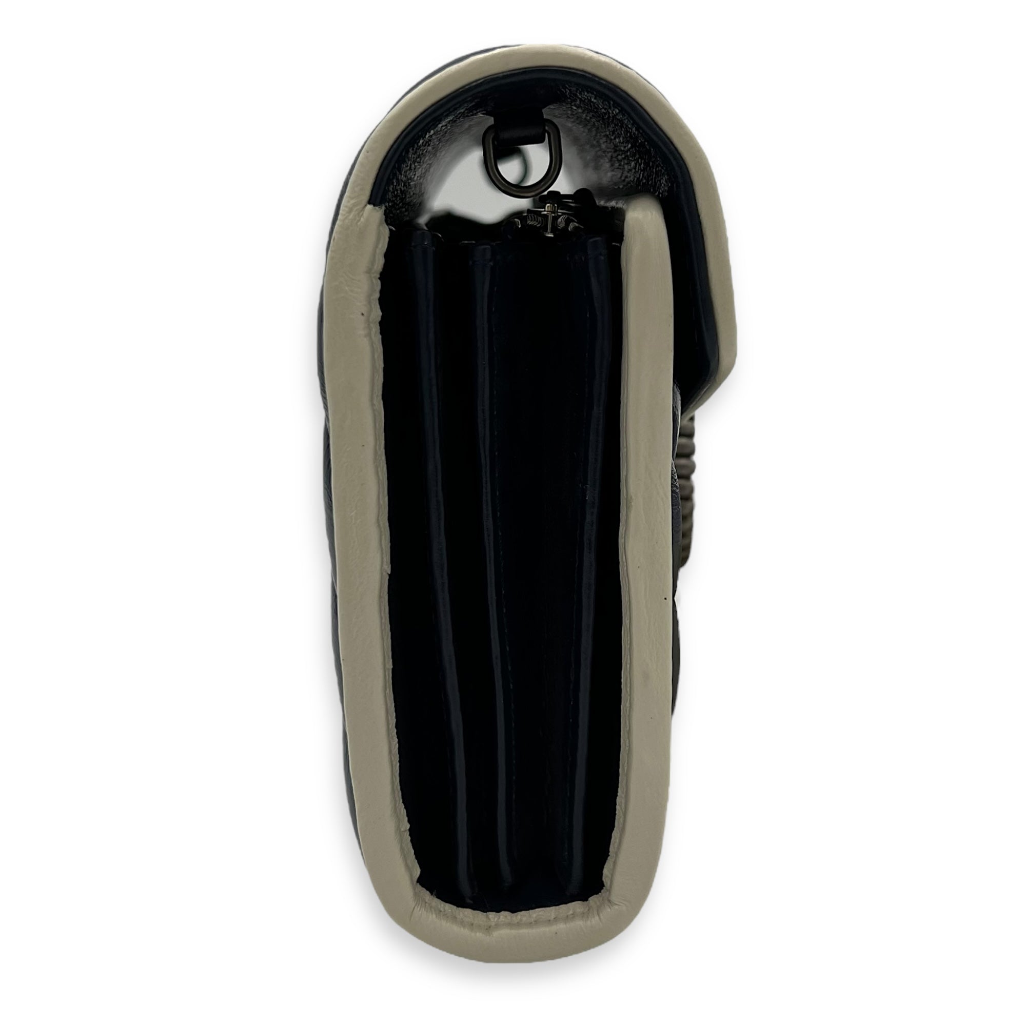 GG Marmont Wallet On Chain Blue in Calfskin, Ruthenium hardware - Image 4