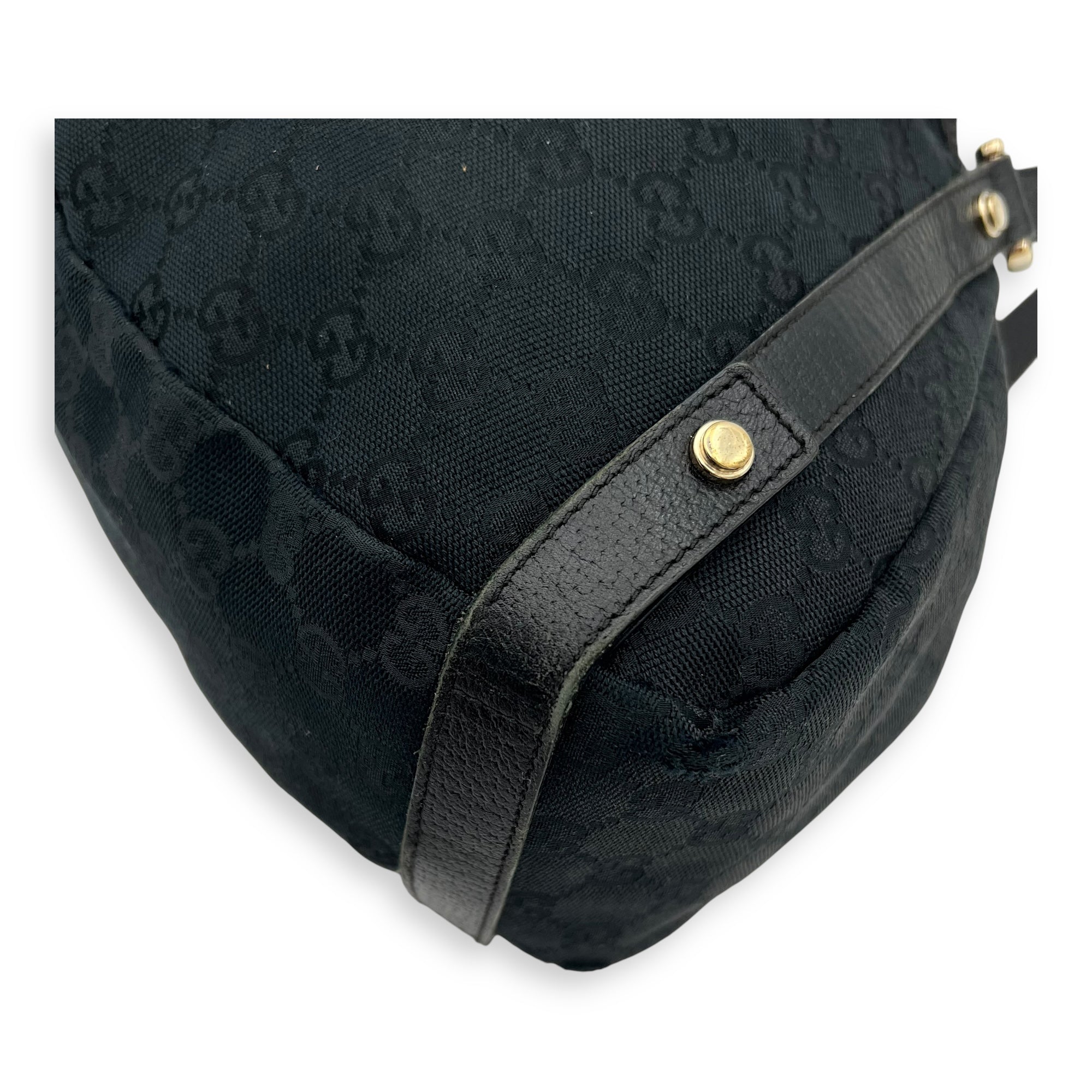 GG Shoulder Bag Black in Canvas, Gold hardware - Image 11