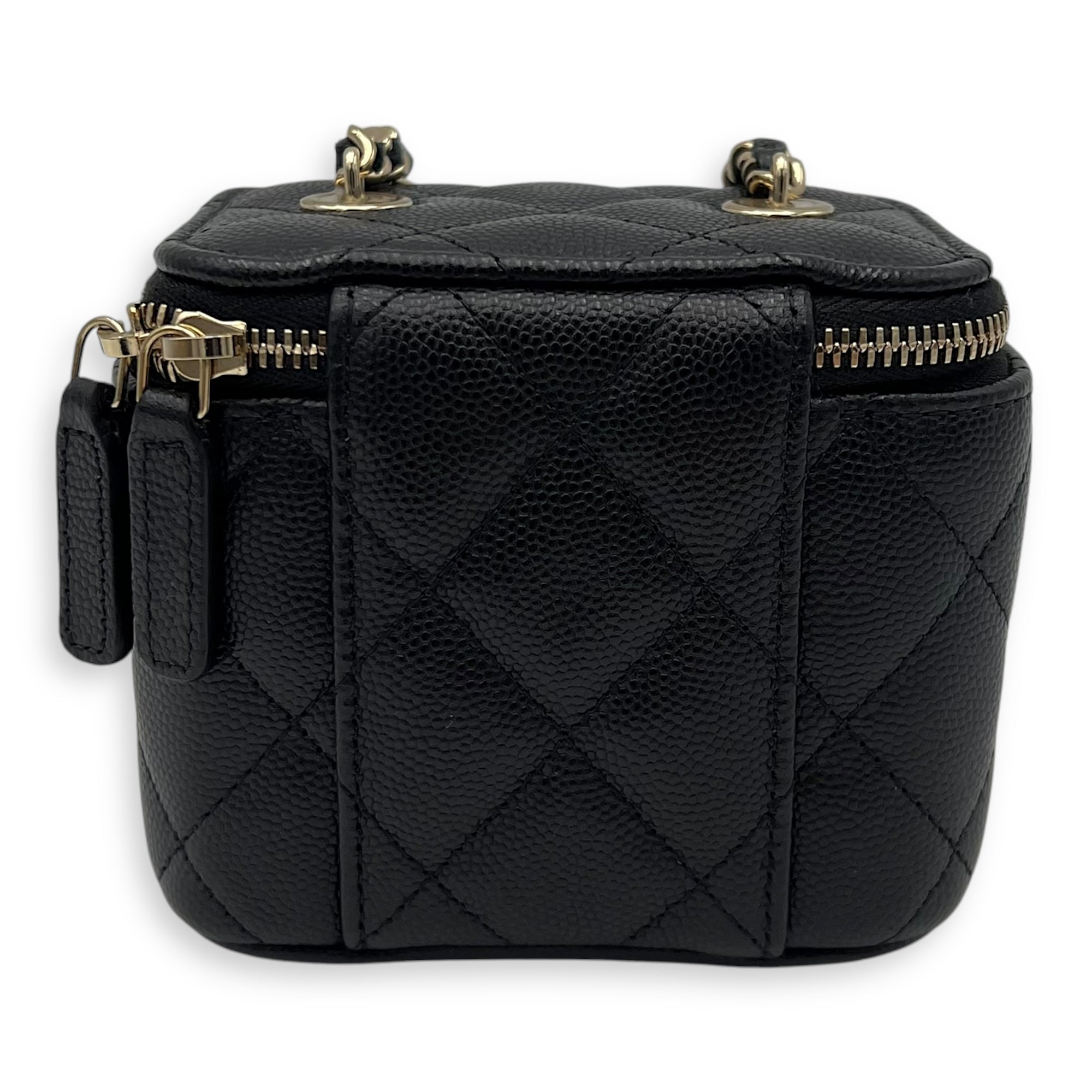 Vanity Crossbody Bag Mini Black in Caviar Leather, Gold hardware - Image 3