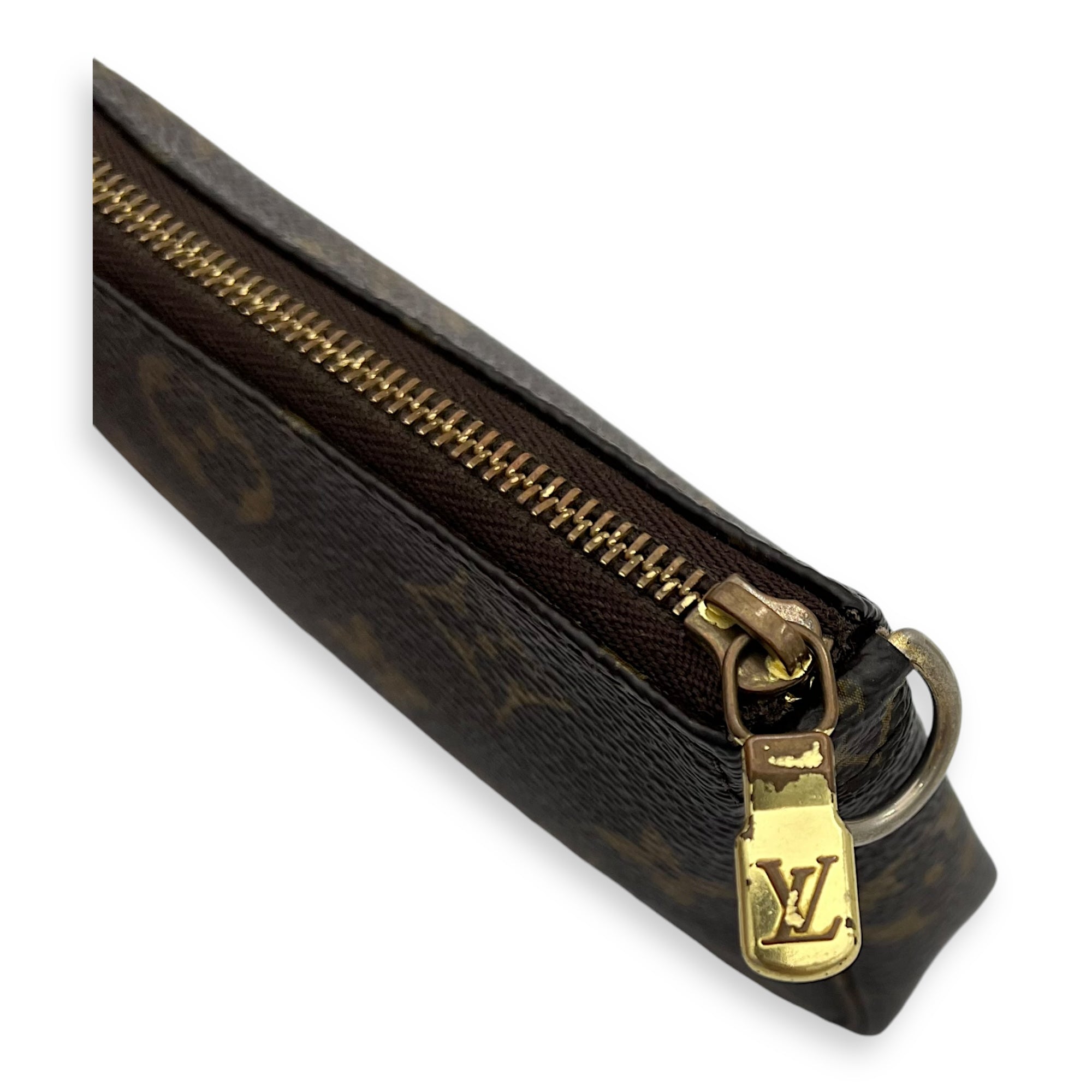 Pochette Pouch Mini Brown in Monogram Coated Canvas, Gold hardware - Image 8