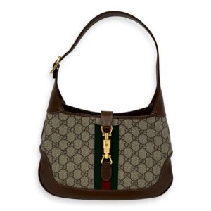 Jackie 1961 Shoulder Bag Brown in Coated Canvas, Gold hardware